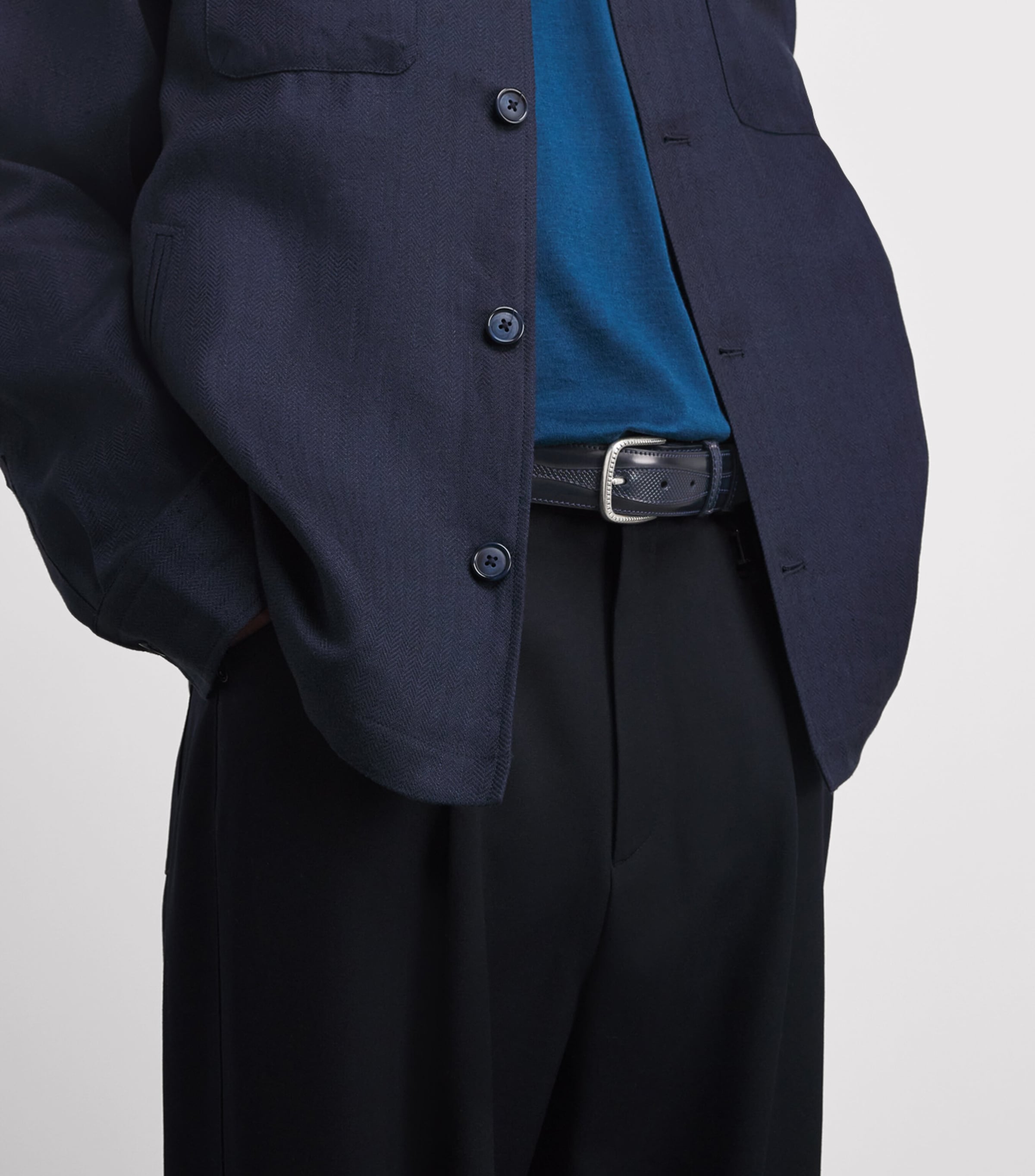 Elliot Rhodes Leather Jolson Belt Navy Image 4