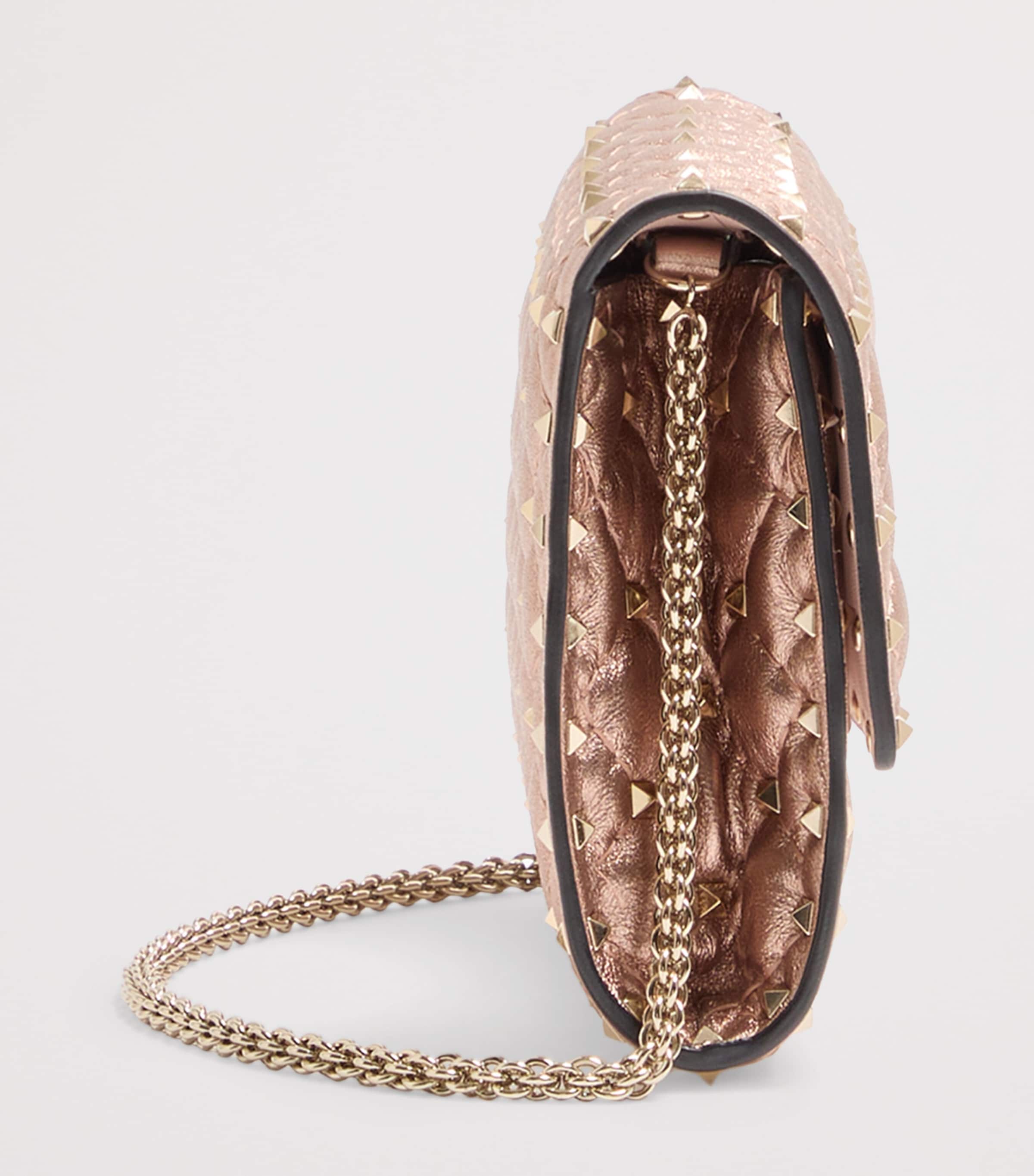 Leather Rockstud Spike Shoulder Bag GF9 Image 3