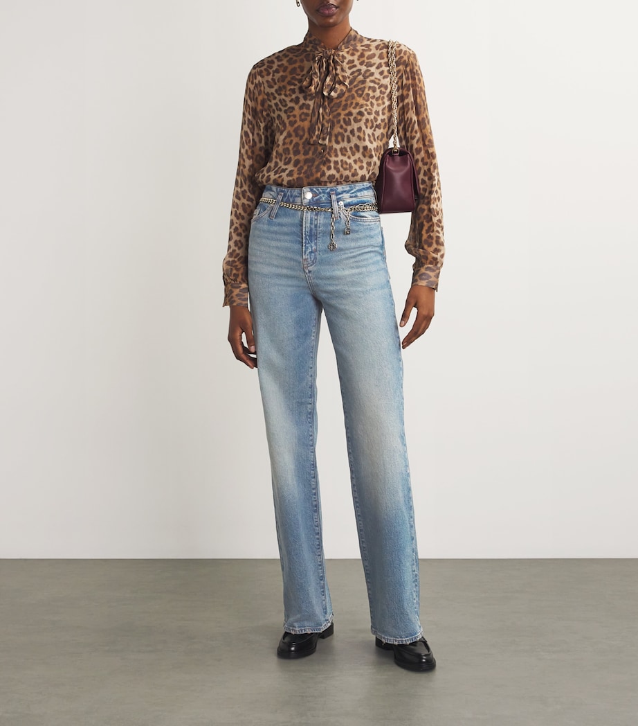 High-Rise Straight Jeans BLUE Image 2