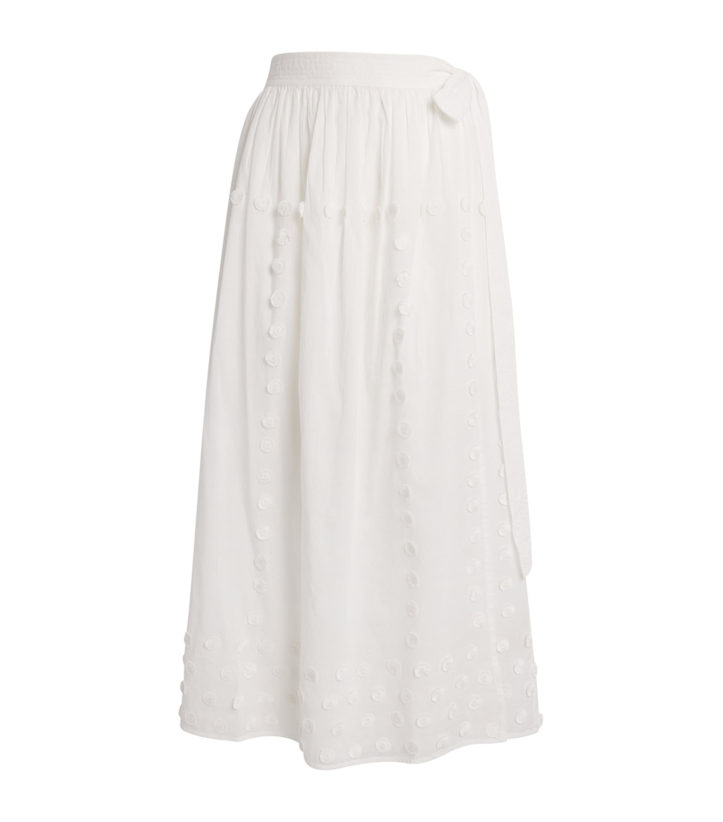 Ulla Johnson Cotton Kyla Wrap Midi Skirt In White