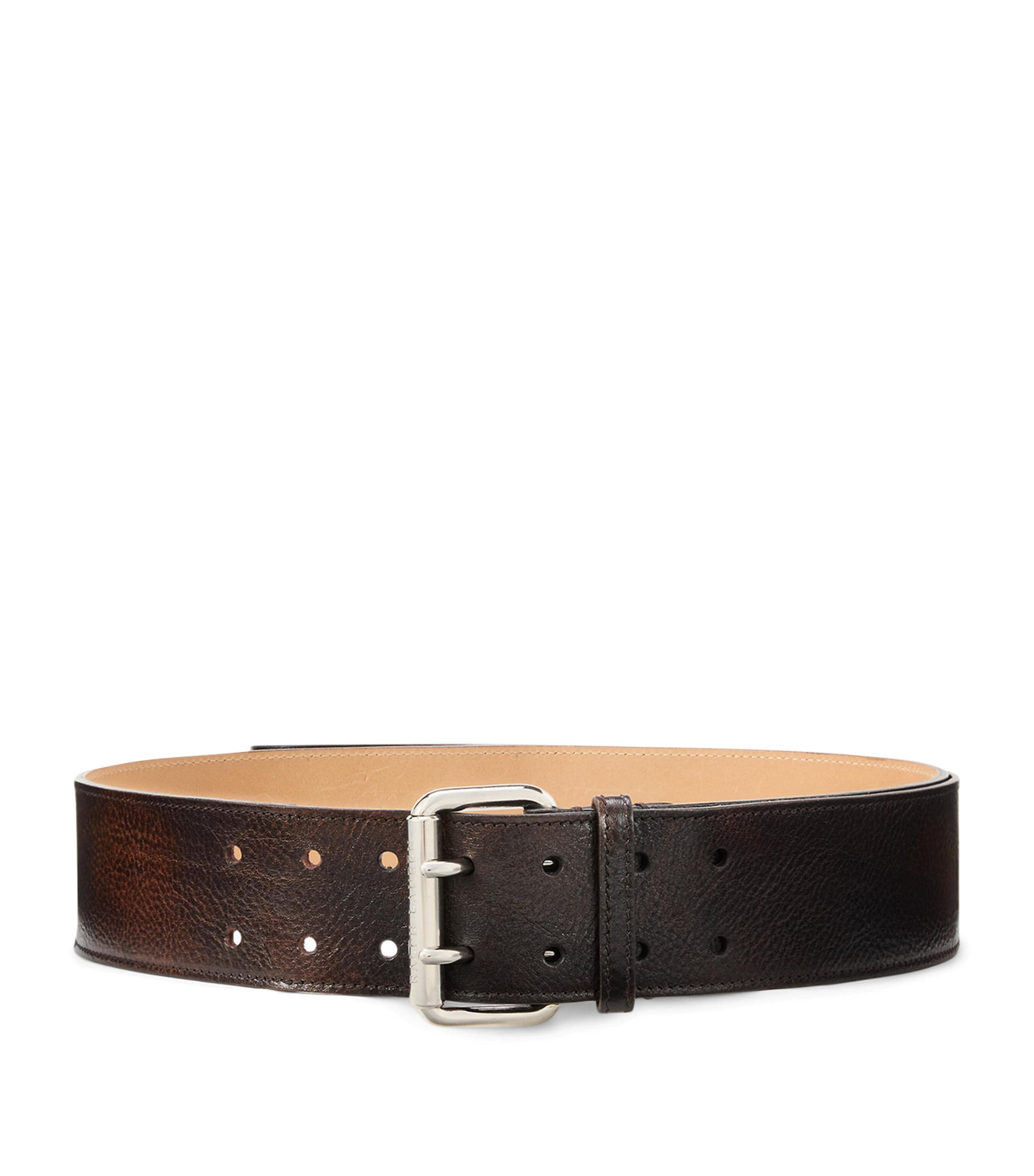 Ralph Lauren Collection Distressed Calfskin Belt Vintage Brown Image 1