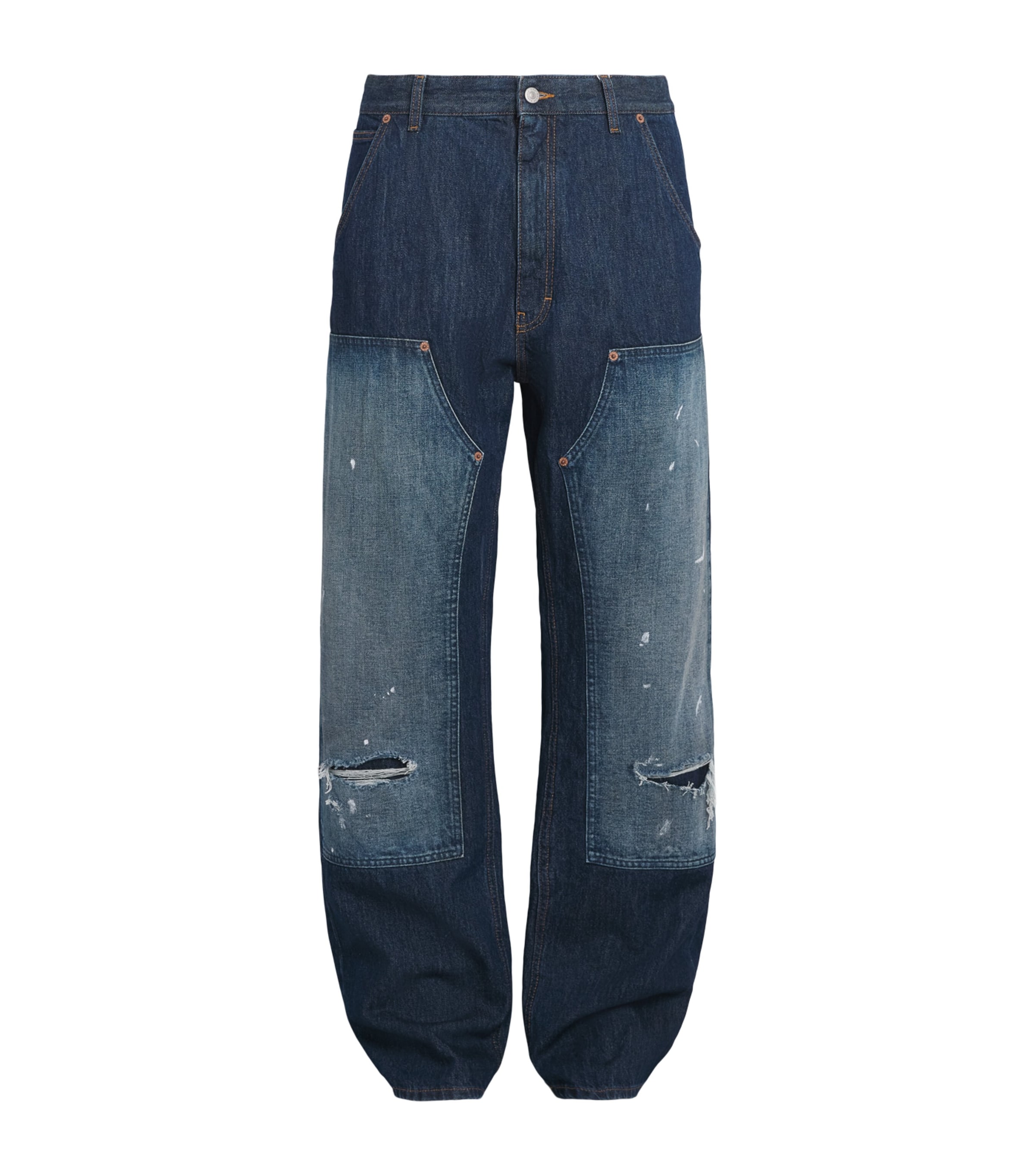 MM6 Maison Margiela Mens Distressed Straight Jeans Blue Image 1