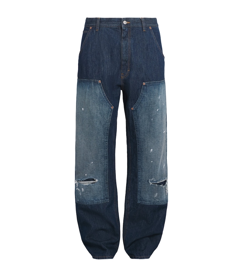 MM6 Maison Margiela Mens Distressed Straight Jeans Blue Image 1