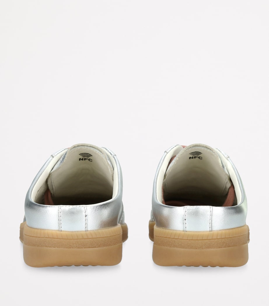 Leather Metallic Oly Pulse Sabot Mules SILVER Image 2