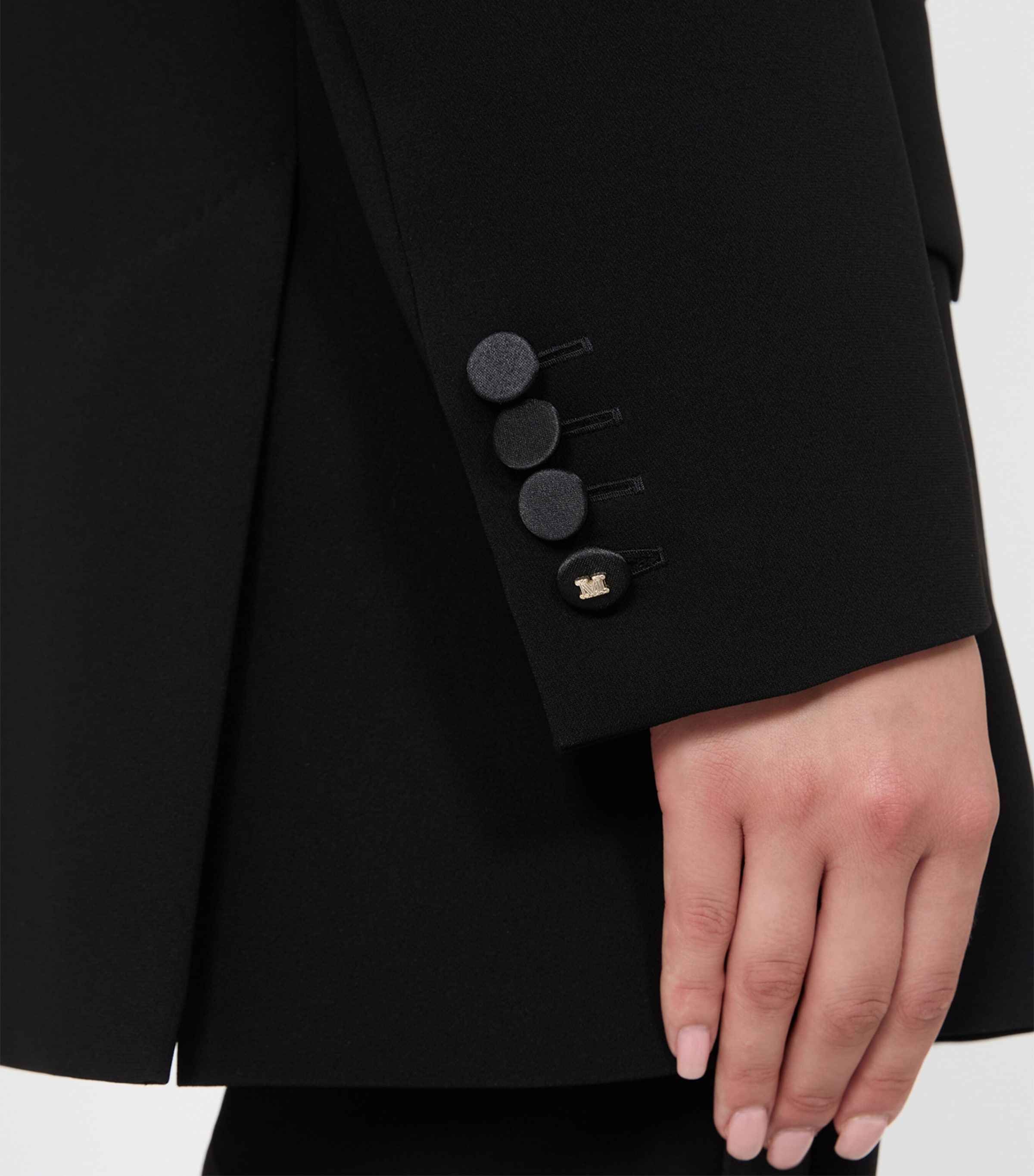 Max Mara Womens Satin-Lapel Blazer Black Image 5