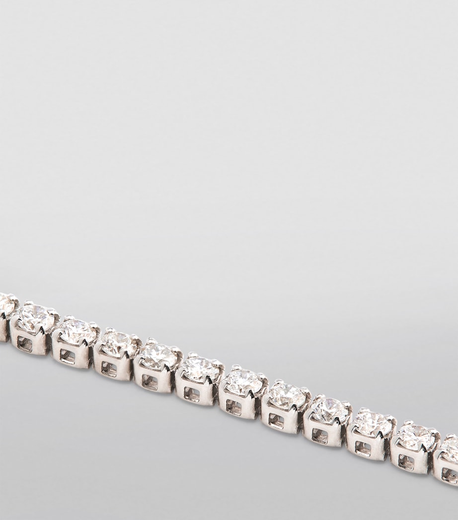 White Gold and Diamond Single Line Thread Bracelet WHITE GOLD Image 2