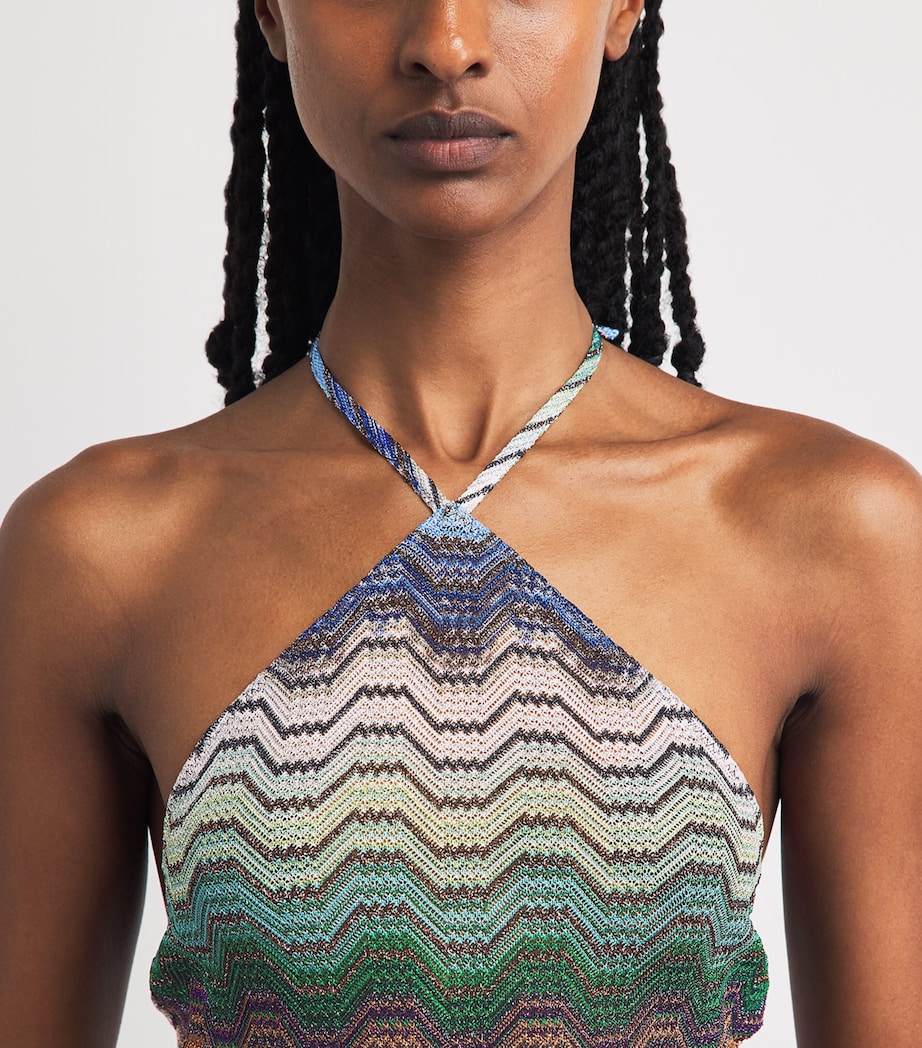Missoni Womens Zigzag Halterneck Top Smsnq Mlti Blk/gr/or Image 3
