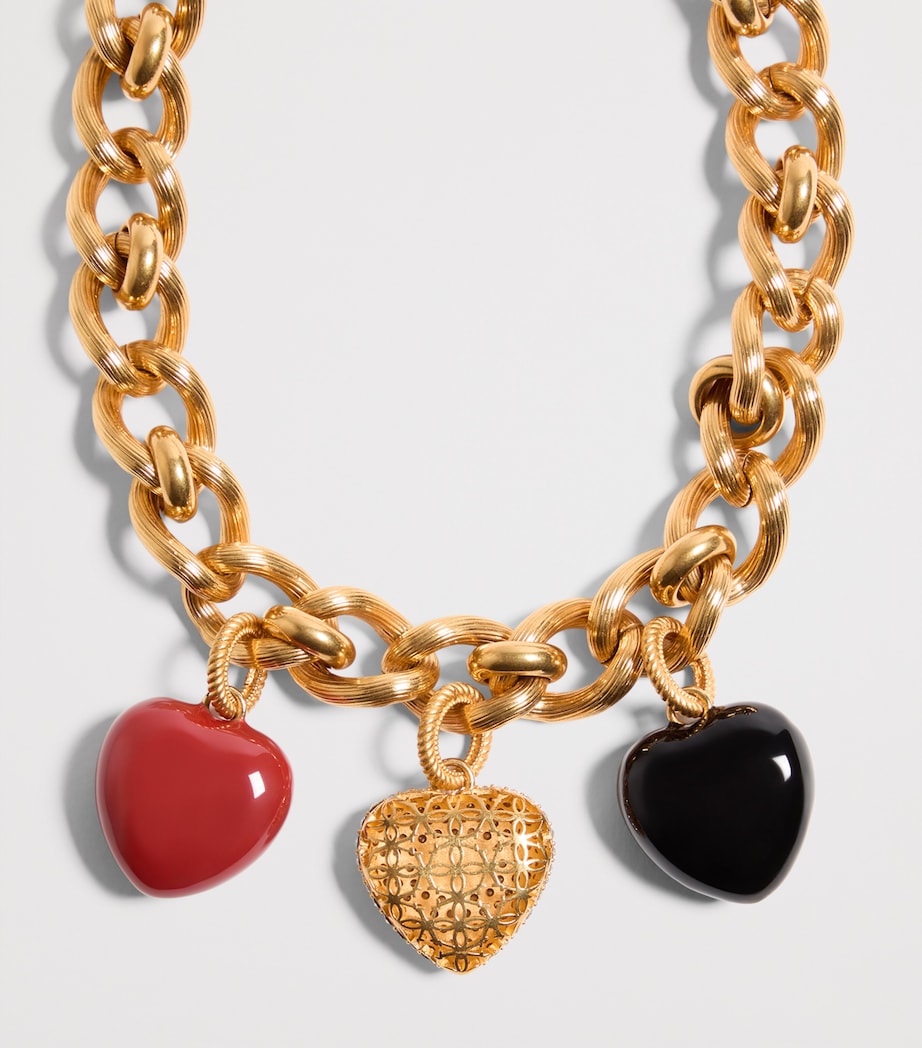 Metal, Resin and Swarovski Crystal Coeur Royal Necklace BVX Image 3