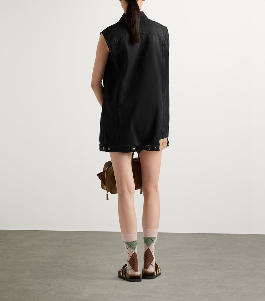 Denim Mini Dress F0557 Image 4