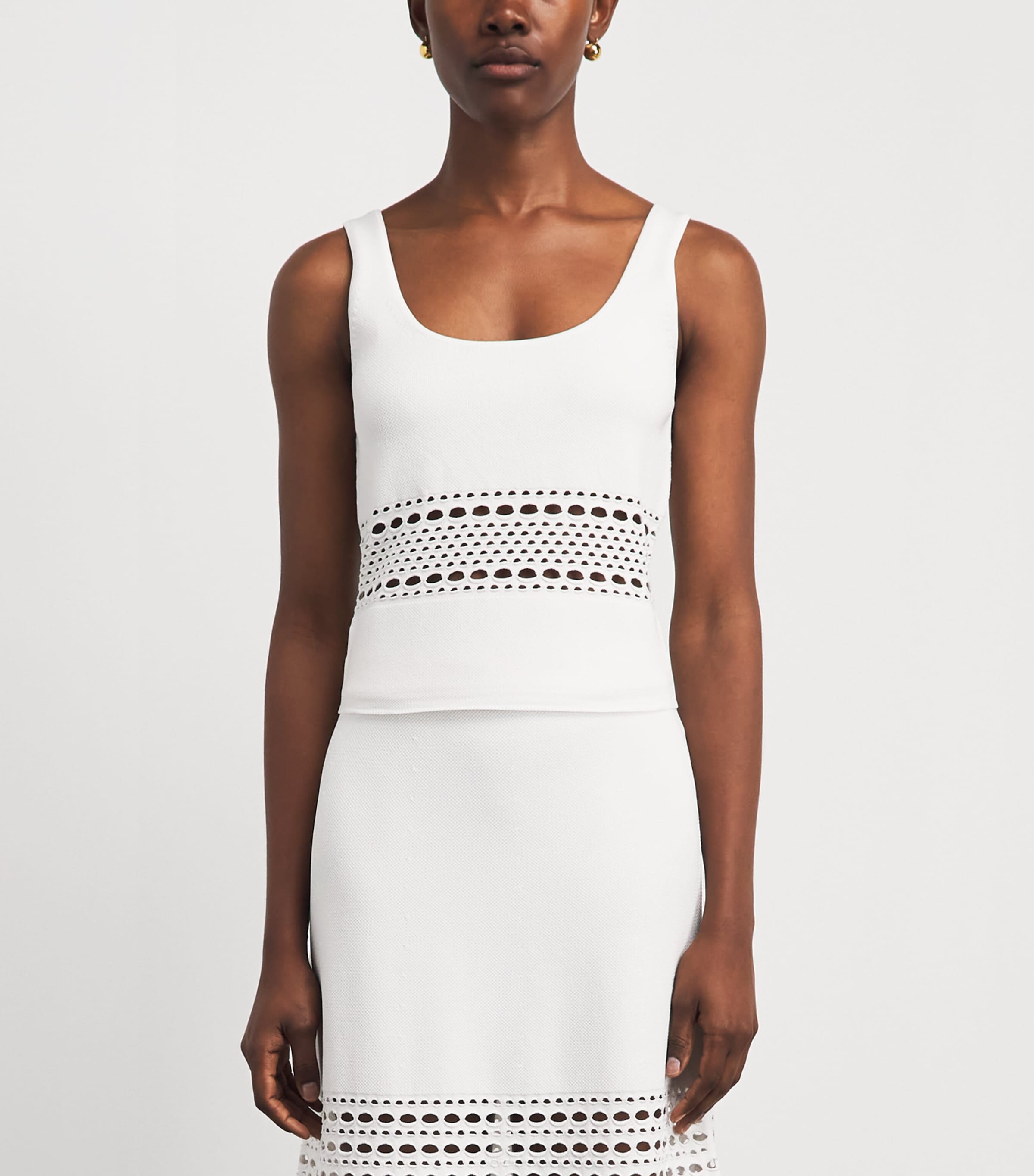 Simkhai Womens Stretch-Jersey Fitzgerald Tank Top Ivory Image 4