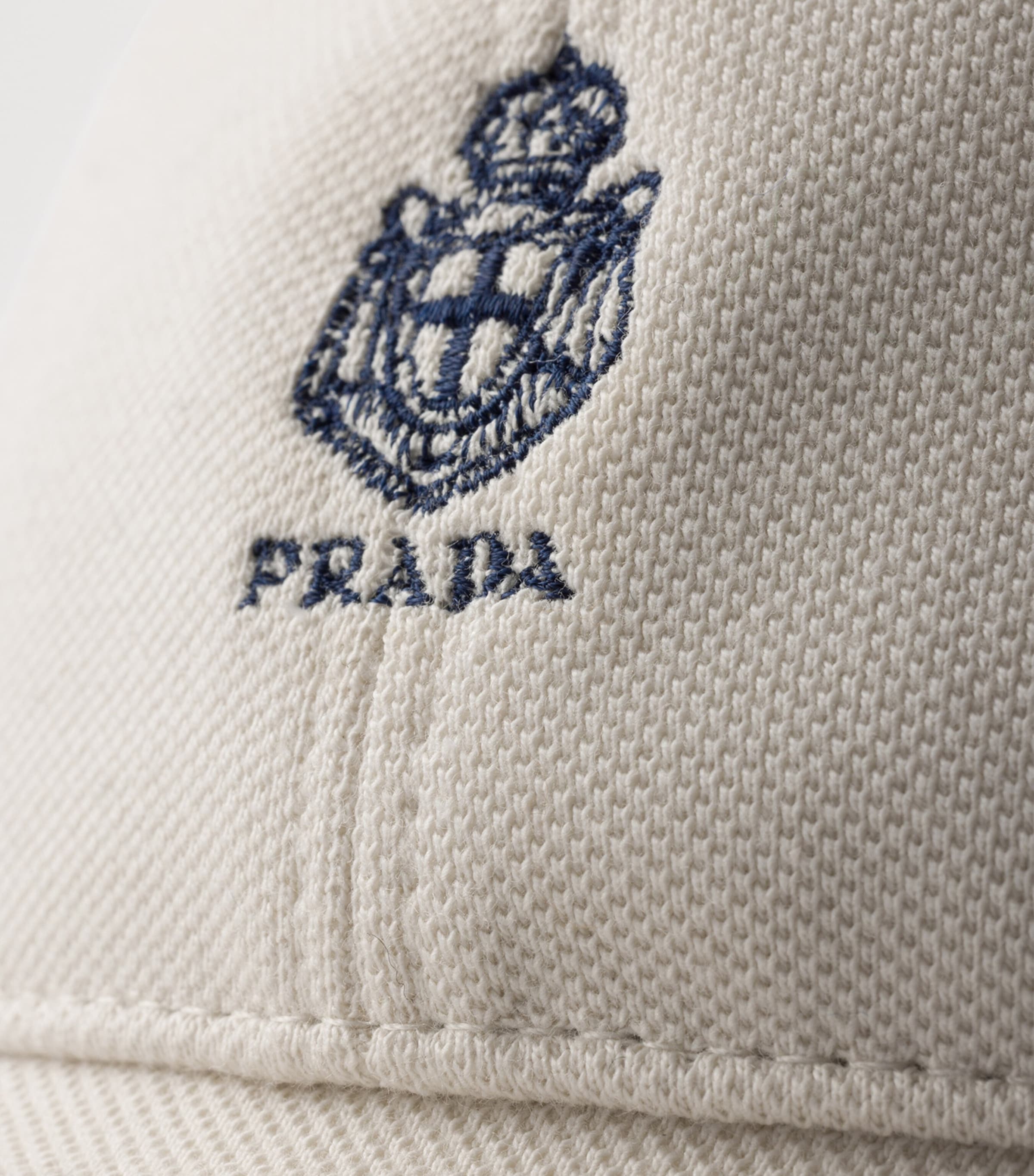 Prada Cotton Piqué Logo Baseball Cap Neutral Image 3