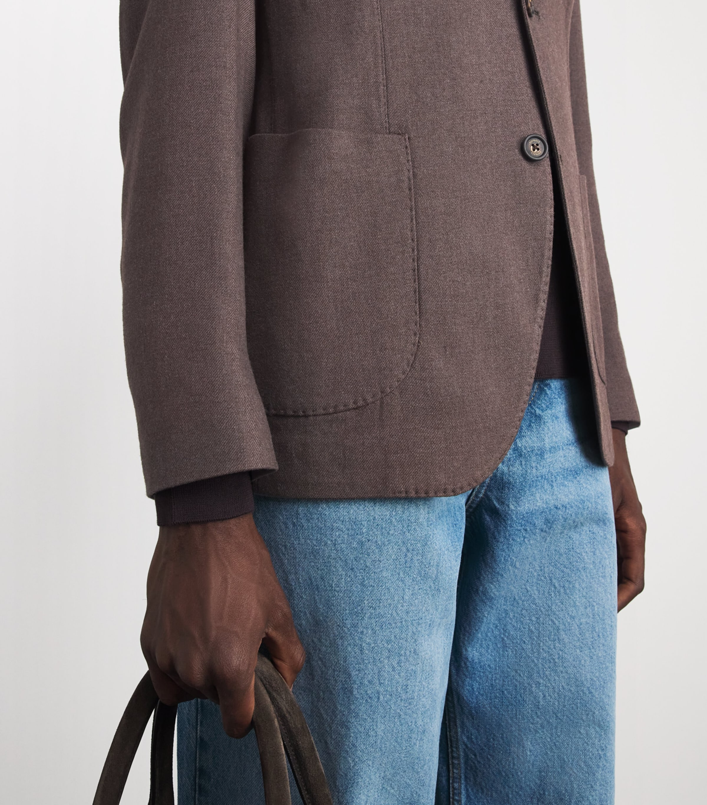 Eleventy Mens Silk-Cashmere Unstructured Blazer Moro Image 3