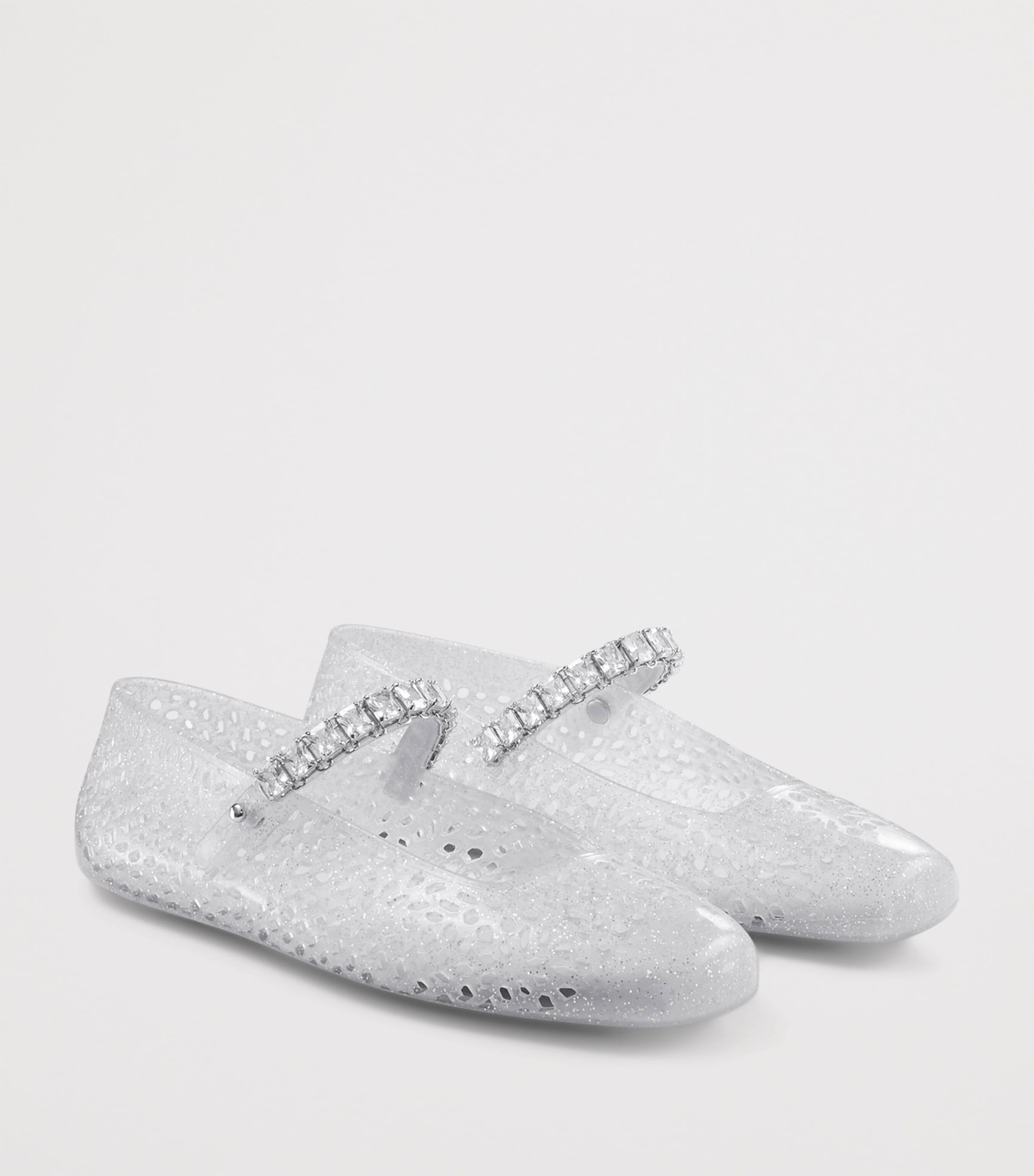 Jimmy Choo The Jelly Ballet Flats Clear/silver Mix/cry Image 5
