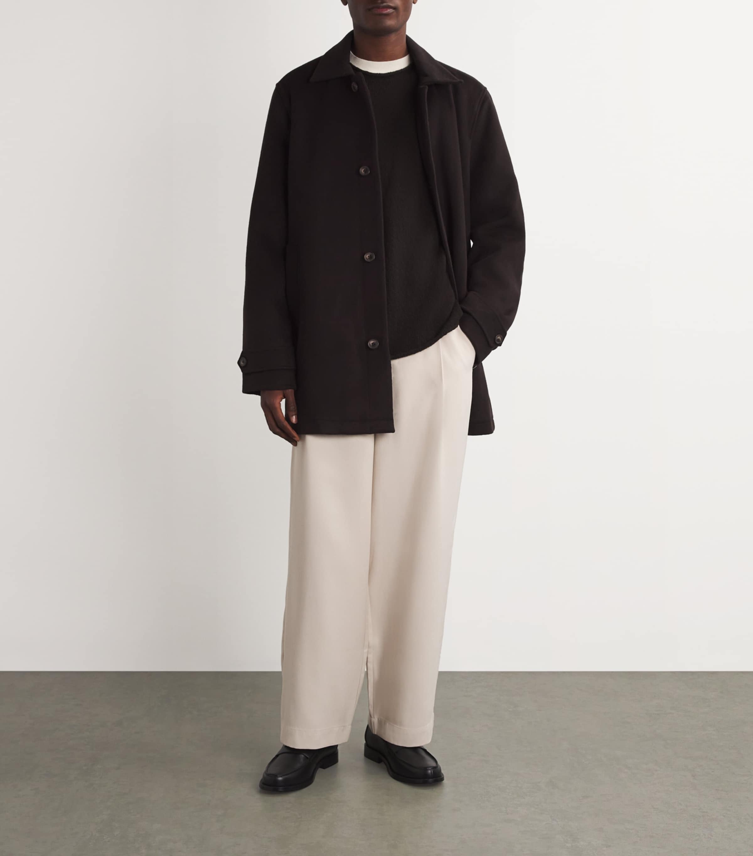 PAIGE Mens Cotton Ferguson Sweater Burnt Cocoa Image 2