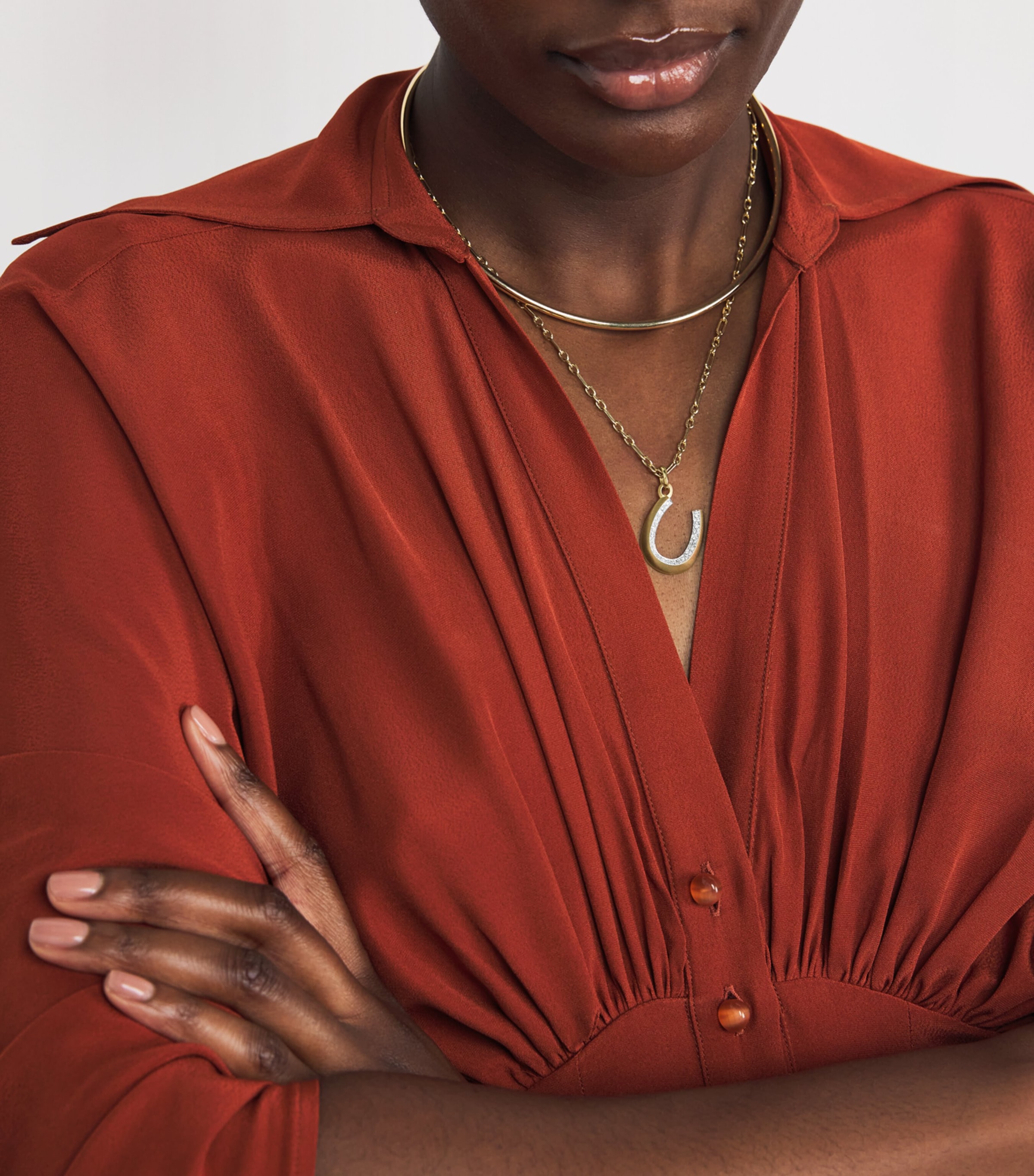 Yellow Gold and Diamond Horseshoe Charm YELLOW GOLD Image 2