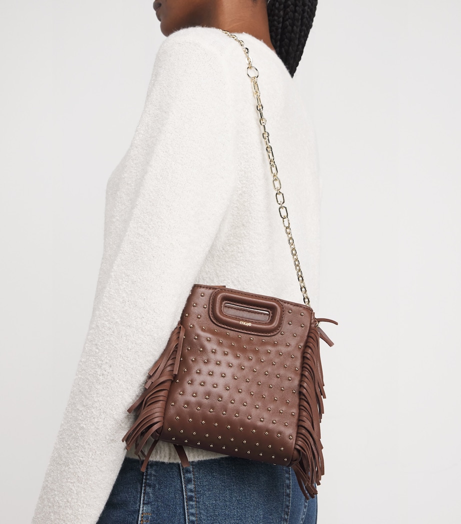 Leather M Studded Mini Bag BROWN Image 5