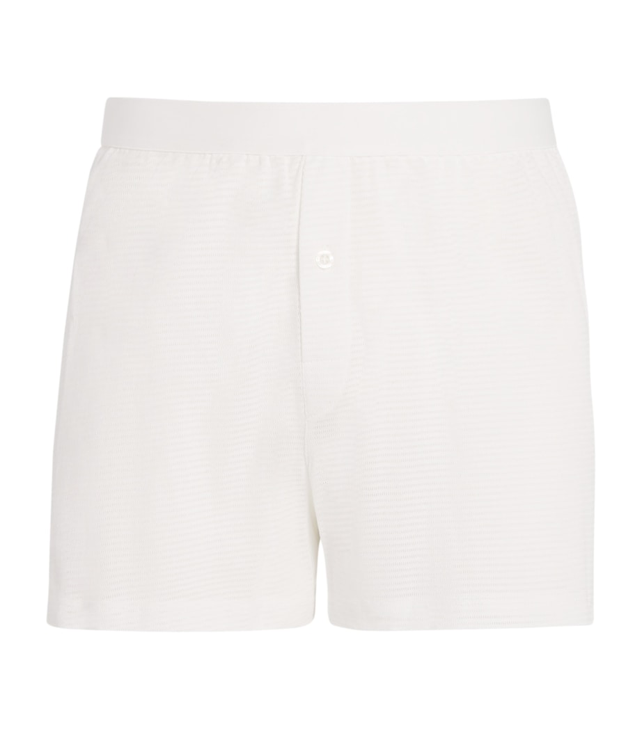 Cotton Mesh Cellular Boxer Shorts WHITE Image 1