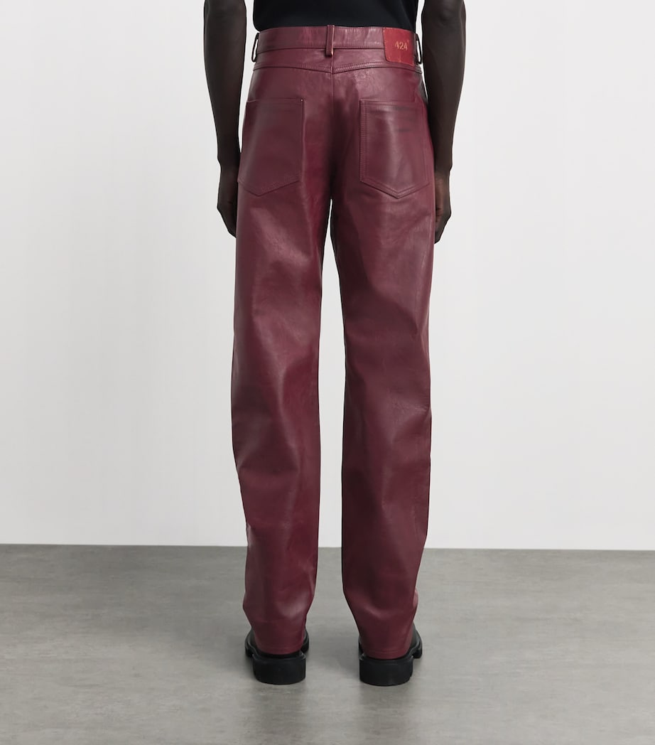 424 Mens Leather Moto Trousers Pigeon Bld Image 5