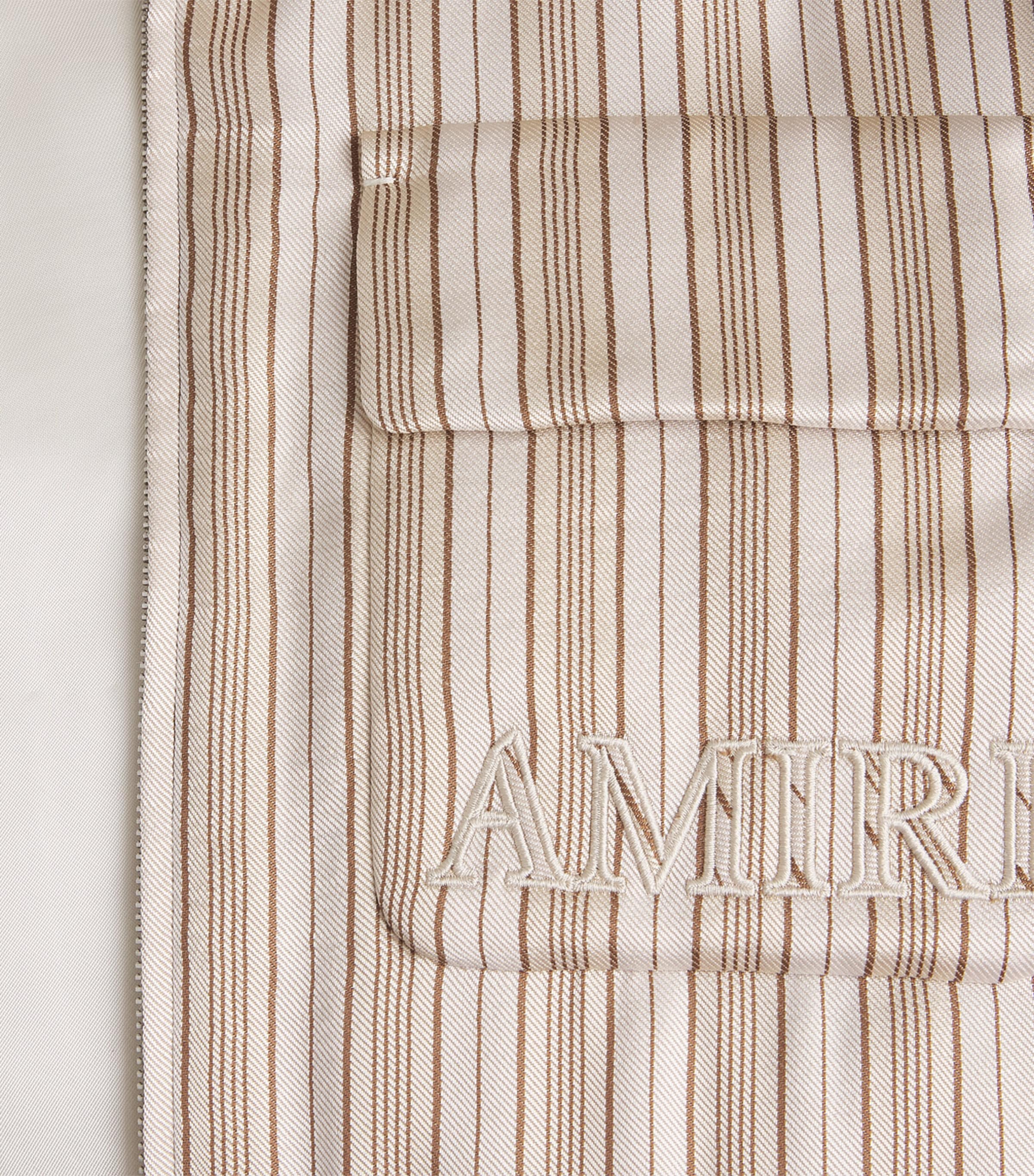 AMIRI Mens Stripe Logo Jacket Alabaster Image 6