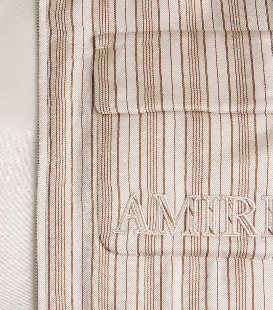 AMIRI Mens Stripe Logo Jacket Alabaster Image 6