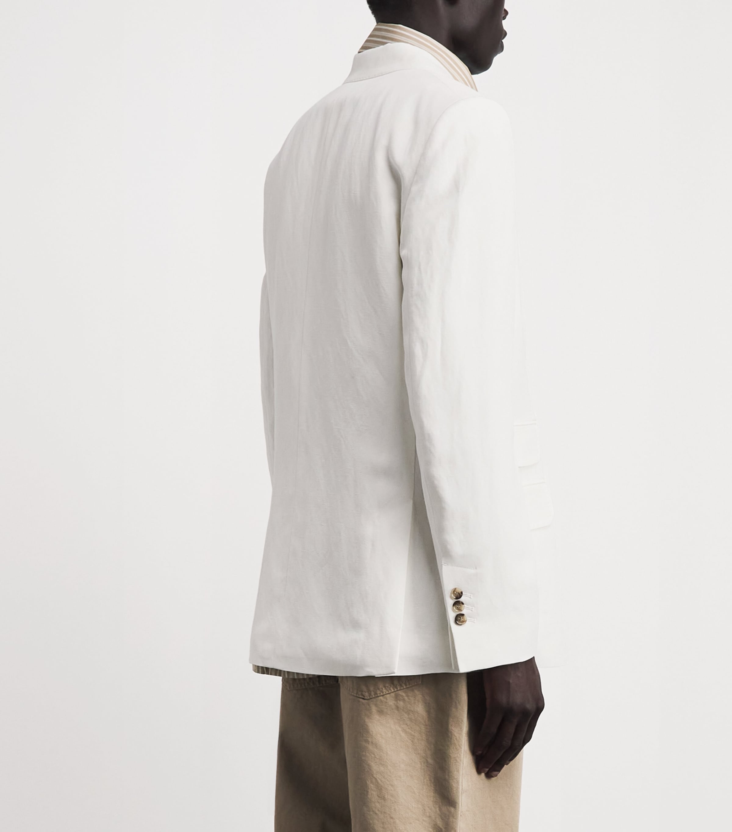 AMI Paris Mens Single-Breasted Blazer Blanc Creme Image 5