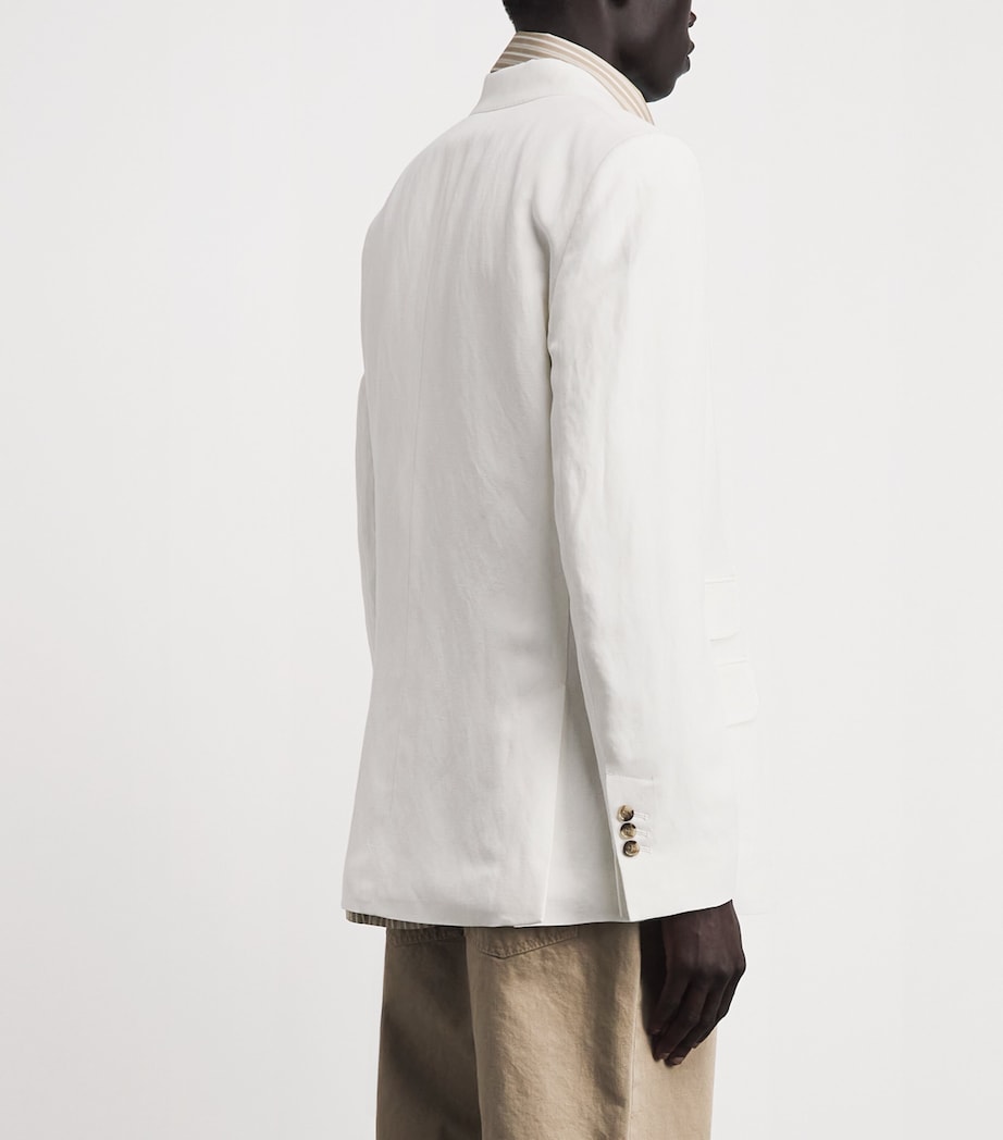 AMI Paris Mens Single-Breasted Blazer Blanc Creme Image 5
