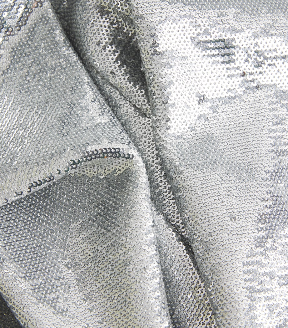 Long-Sleeve Embellished Mini Dress SILVER Image 5