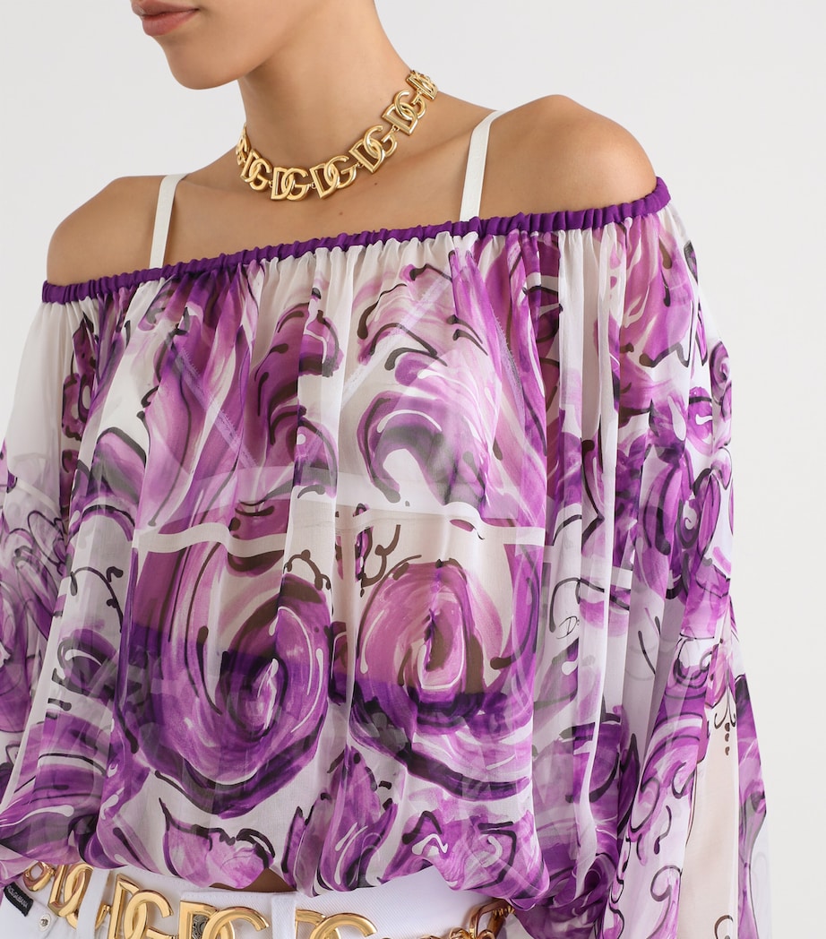 Silk Majolica Print Blouse HP5DQ-MIX MAIOLICA L Image 4