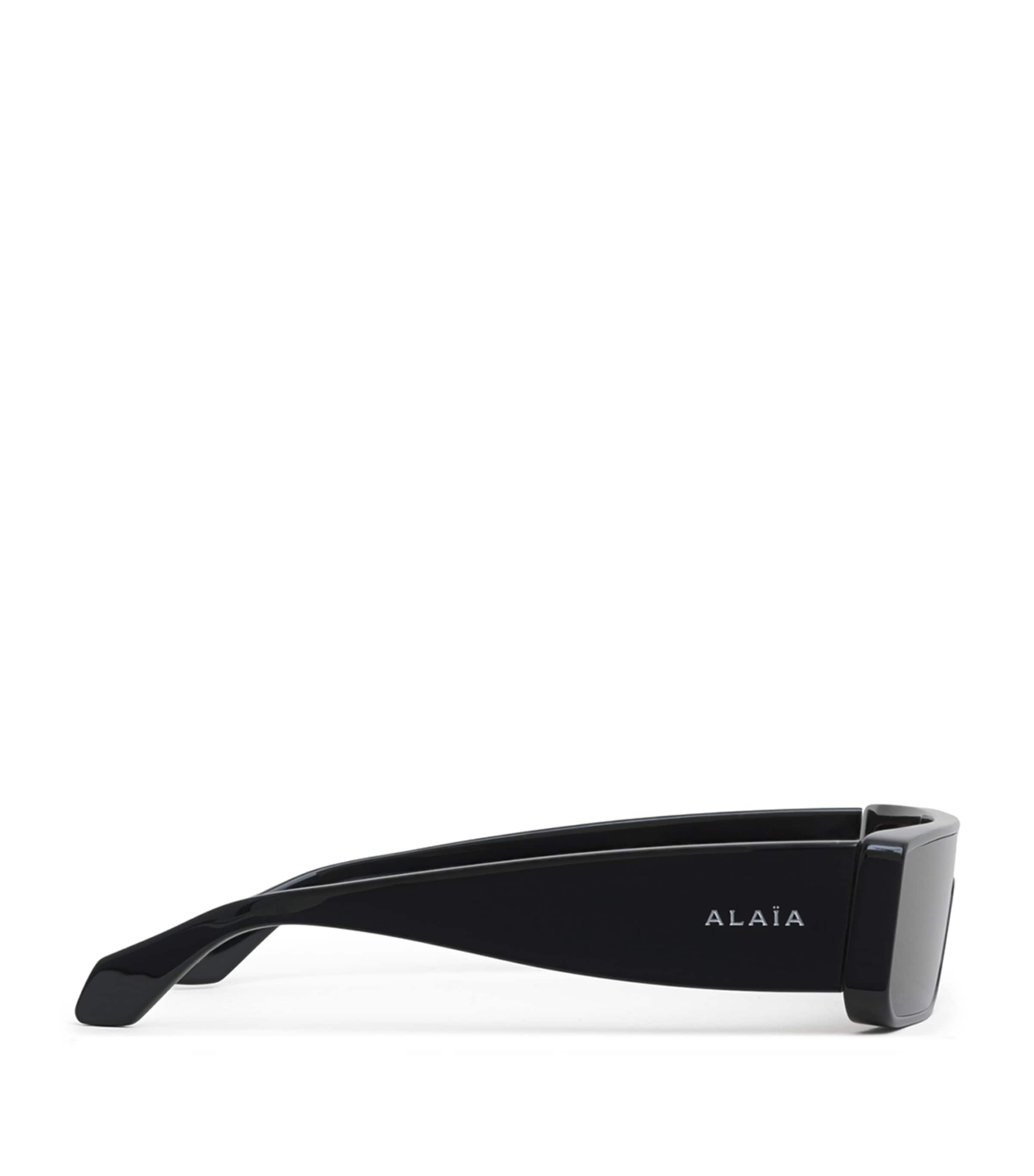 Alaïa Acetate Rectangle Mask Sunglasses Black Image 2