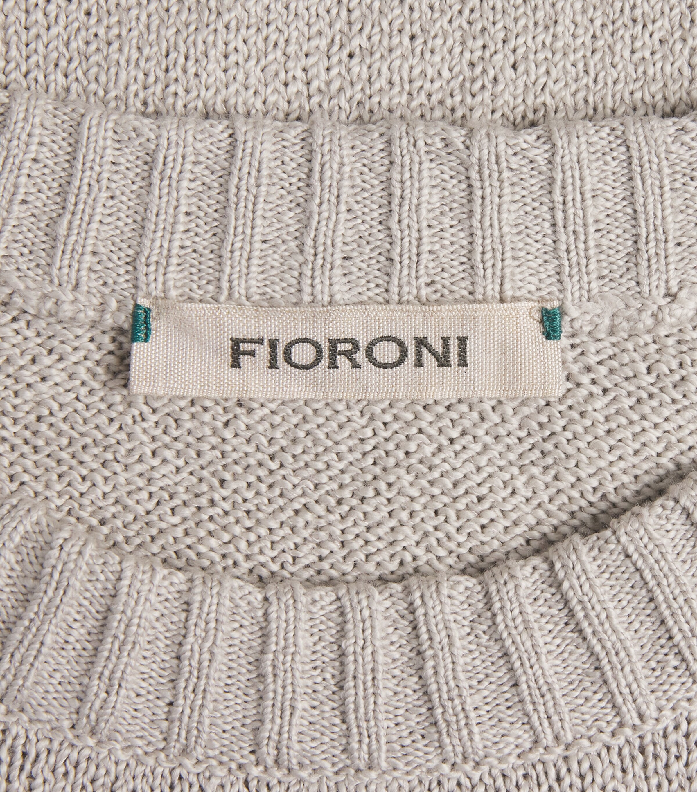 Fioroni Cashmere Mens Cotton Crew-Neck Sweater Avorio Image 6