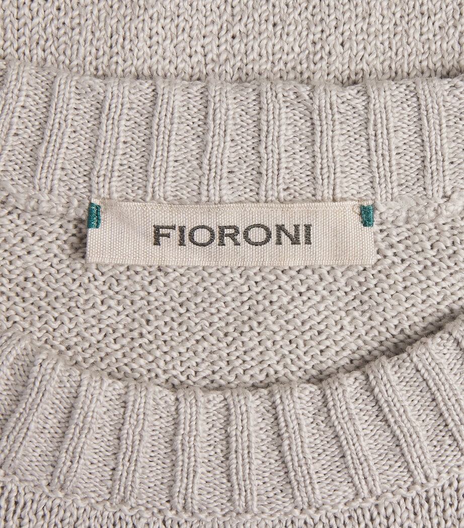 Fioroni Cashmere Mens Cotton Crew-Neck Sweater Avorio Image 6