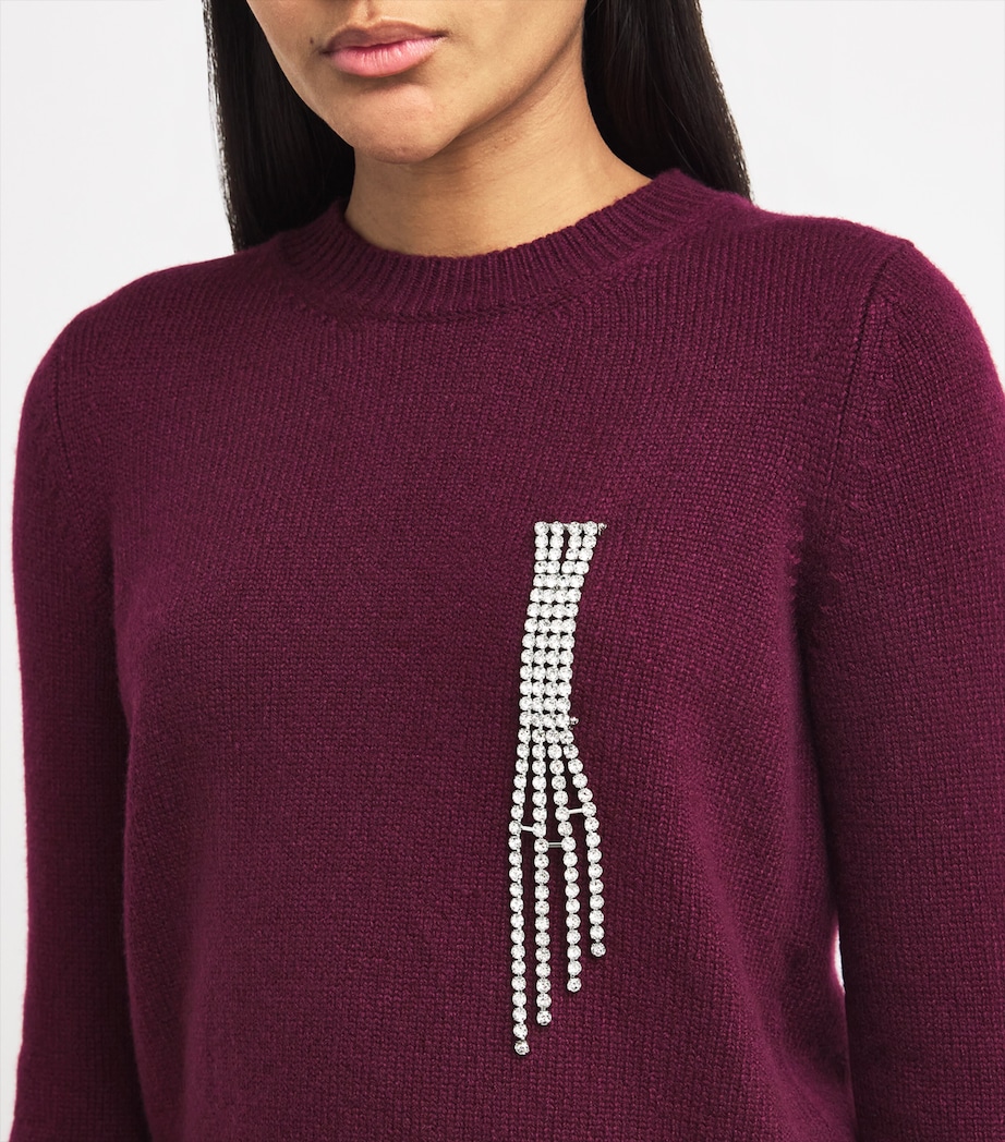 Weekend Max Mara Crystal Fringed Brooch Medium Grey Image 4