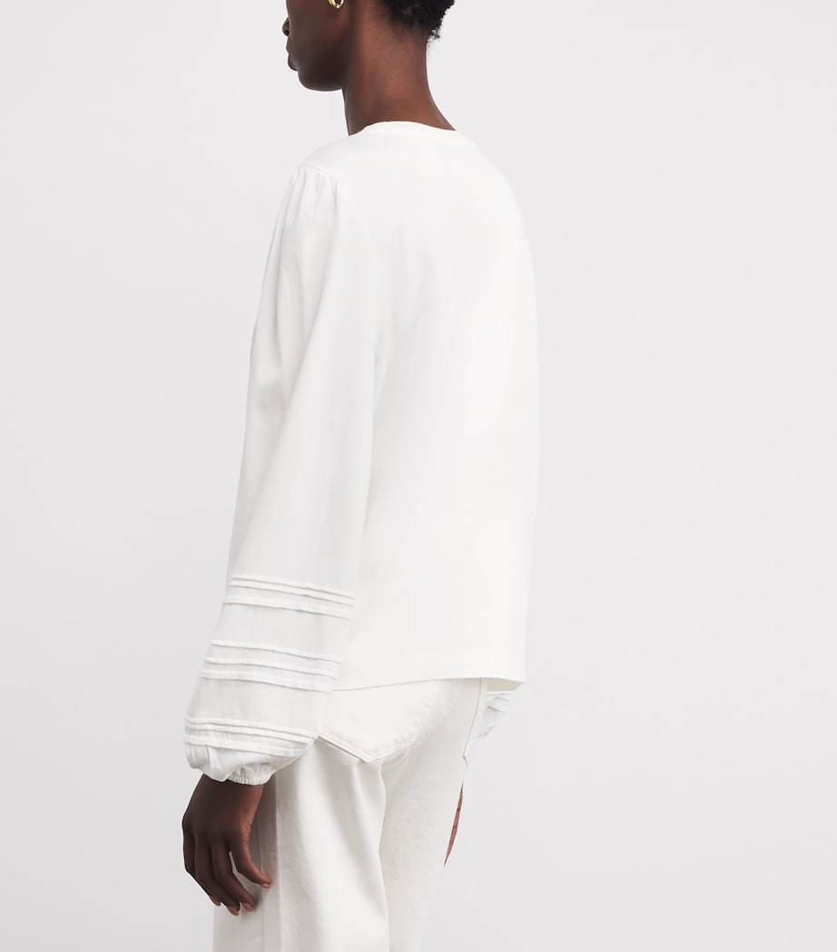 Cotton-Blend Cyrano Blouse WHITE Image 4
