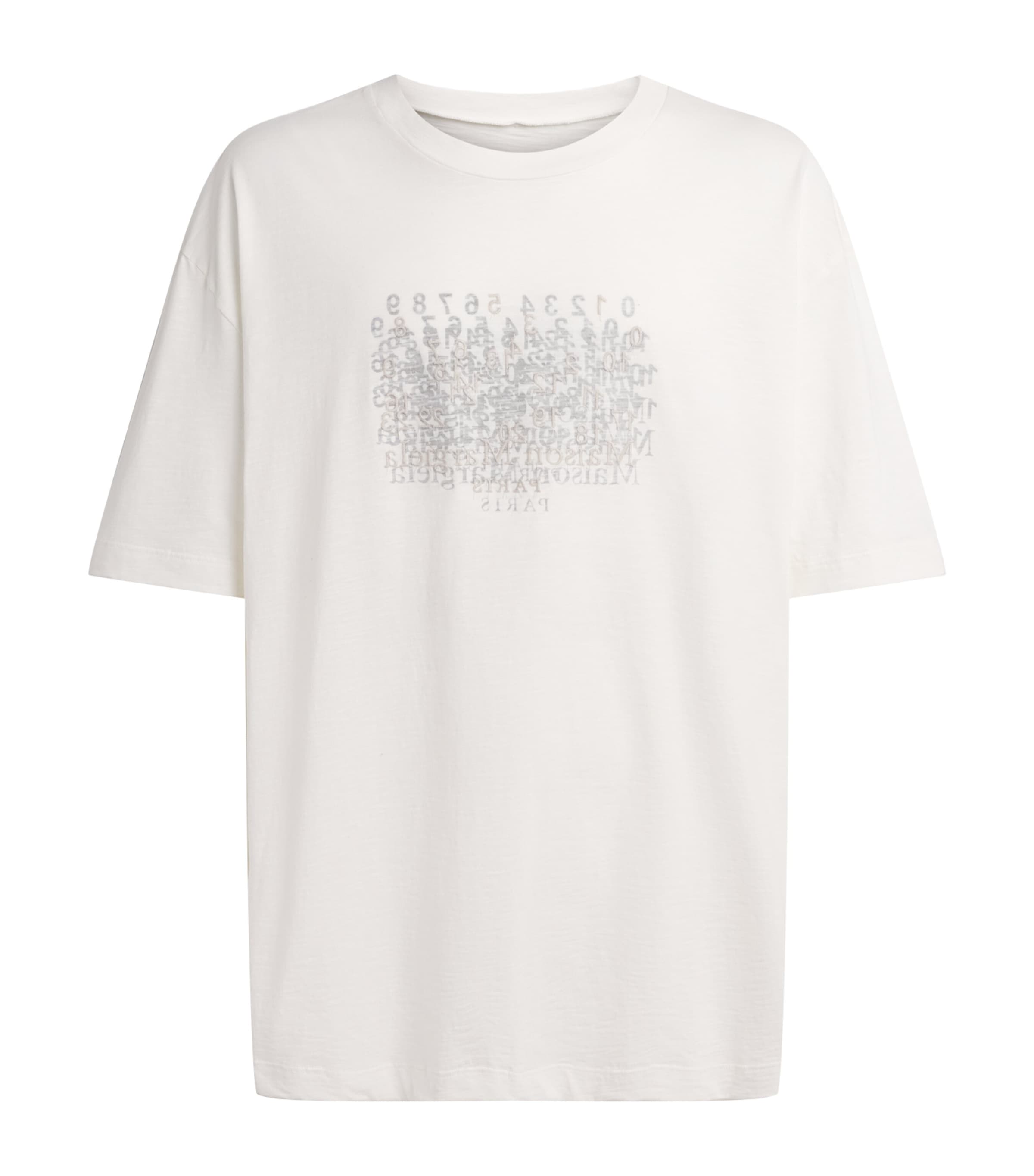 Maison Margiela Mens Cotton Numeric T-Shirt Off Whitw Image 1