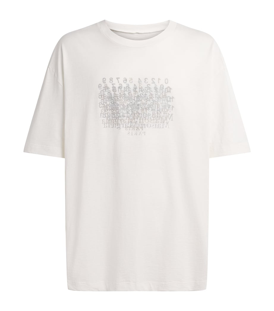 Maison Margiela Mens Cotton Numeric T-Shirt Off Whitw Image 1