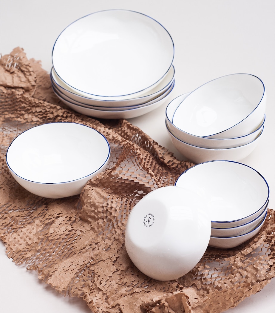 Set of 4 Cobalt Pasta Bowls (22cm) COBALT (BLUE) Image 4