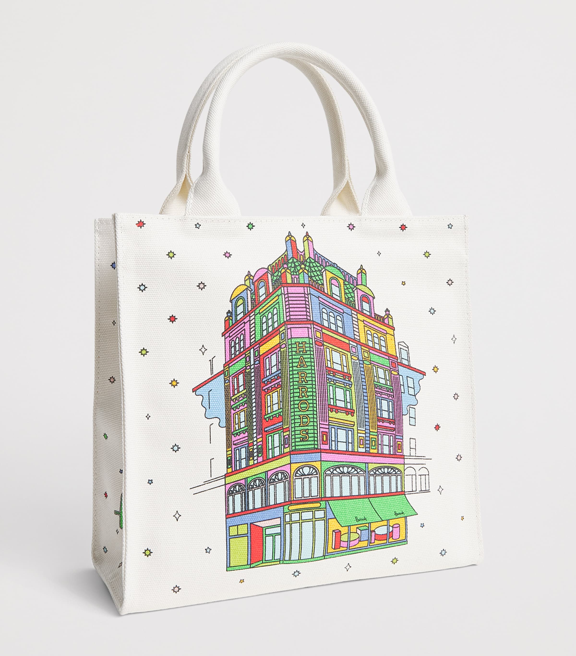 Harrods Multi Canvas Colour-Pop Building Tote Bag | Harrods SG