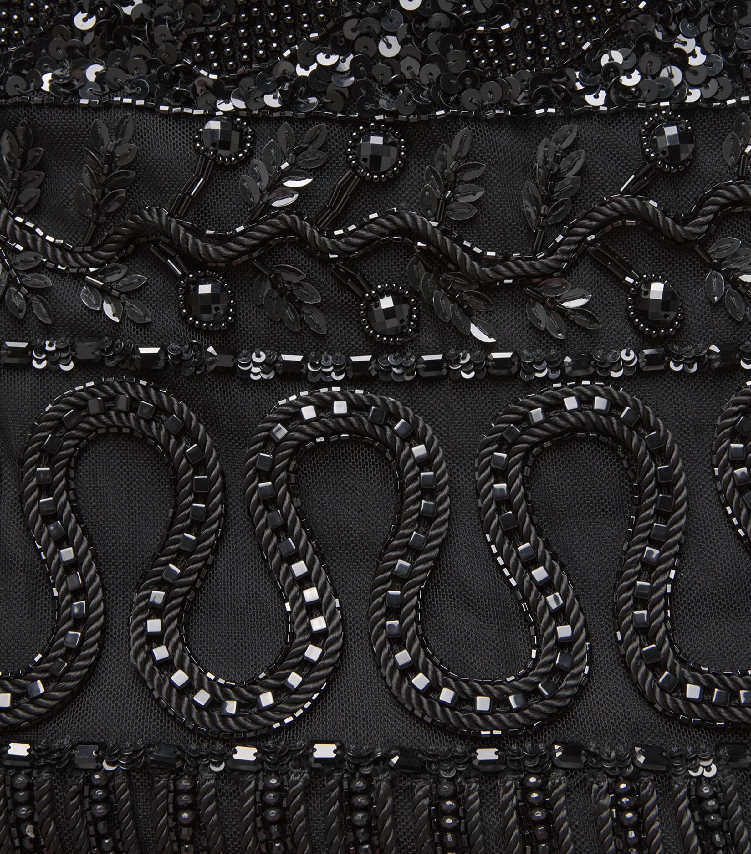 Tulle Embellished Midi Skirt 001 BLACK Image 5