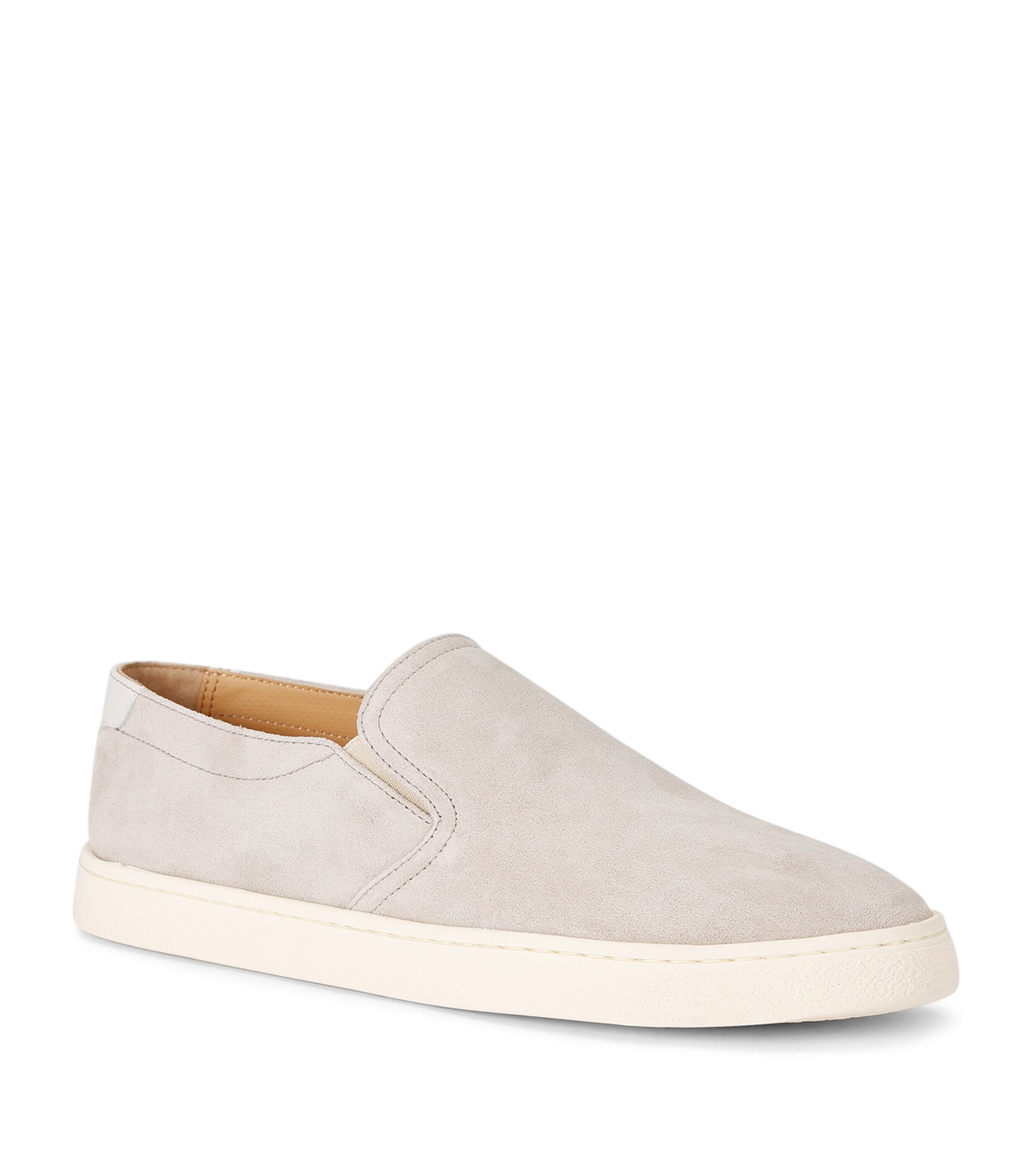 Brunello Cucinelli Suede Slip-On Sneakers Bone Image 3