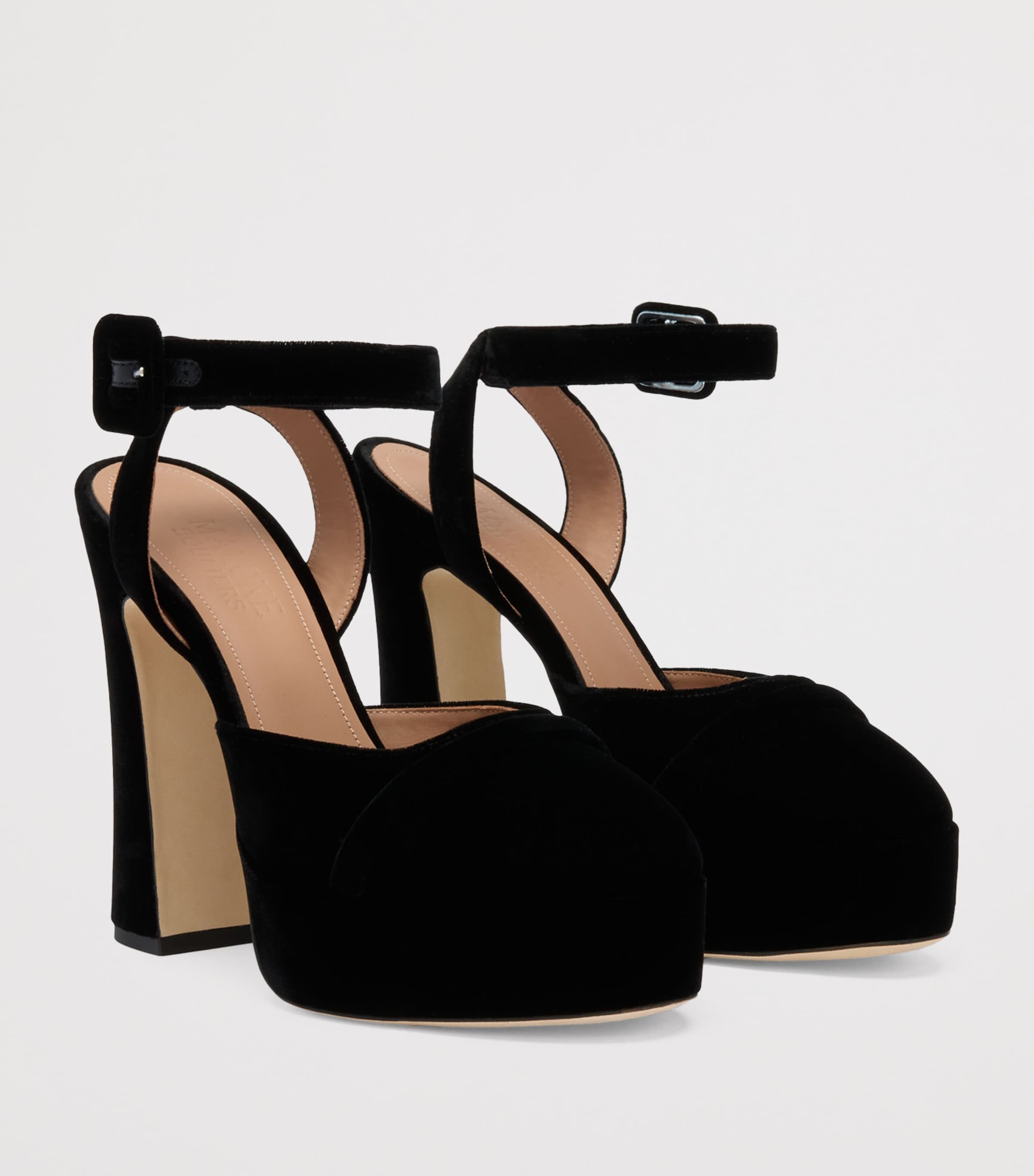 Velvet Mora Buckle Slingback Heels 125 BLACK Image 4
