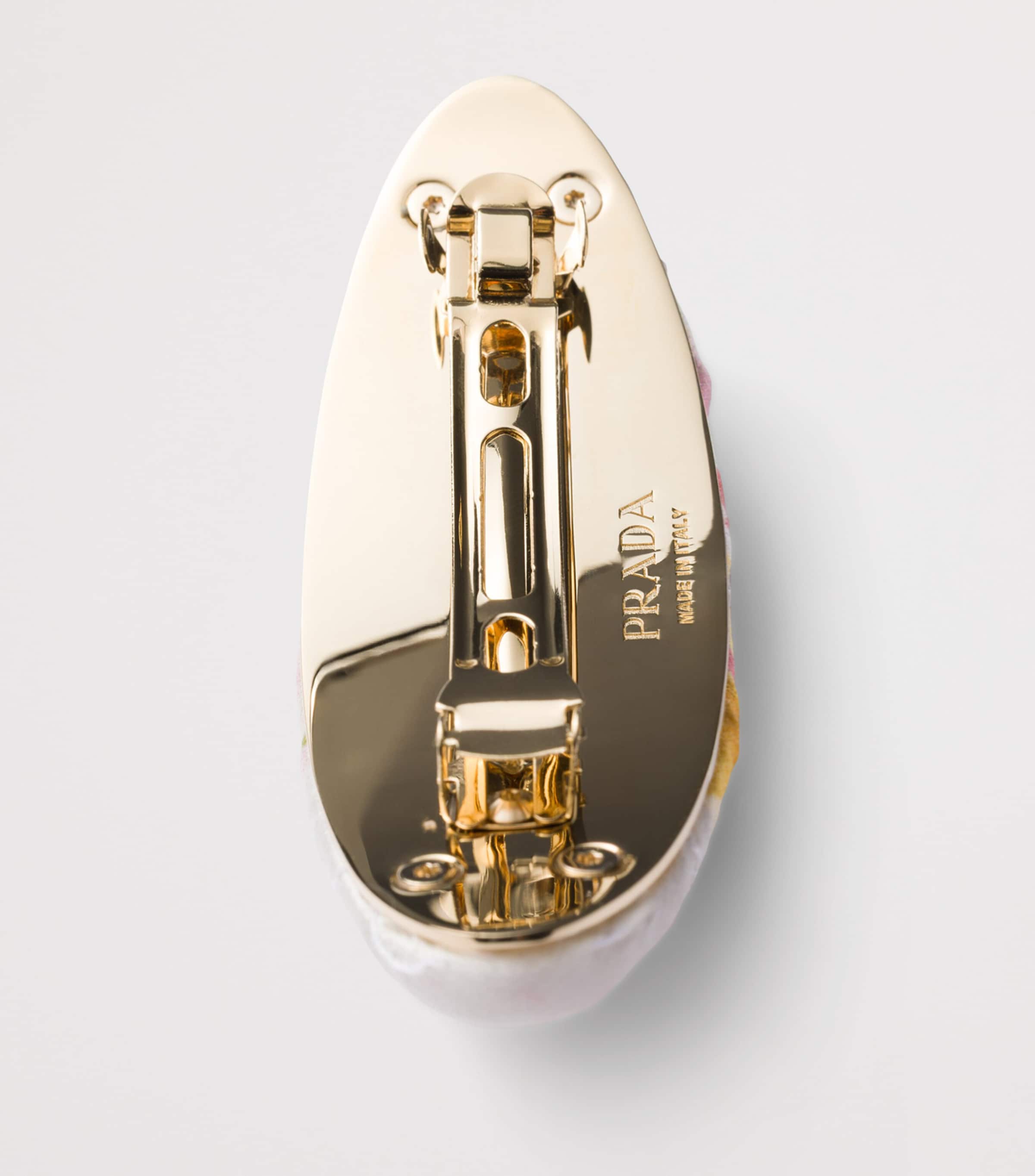 Satin Floral Logo Hair Clip F0638 Image 2