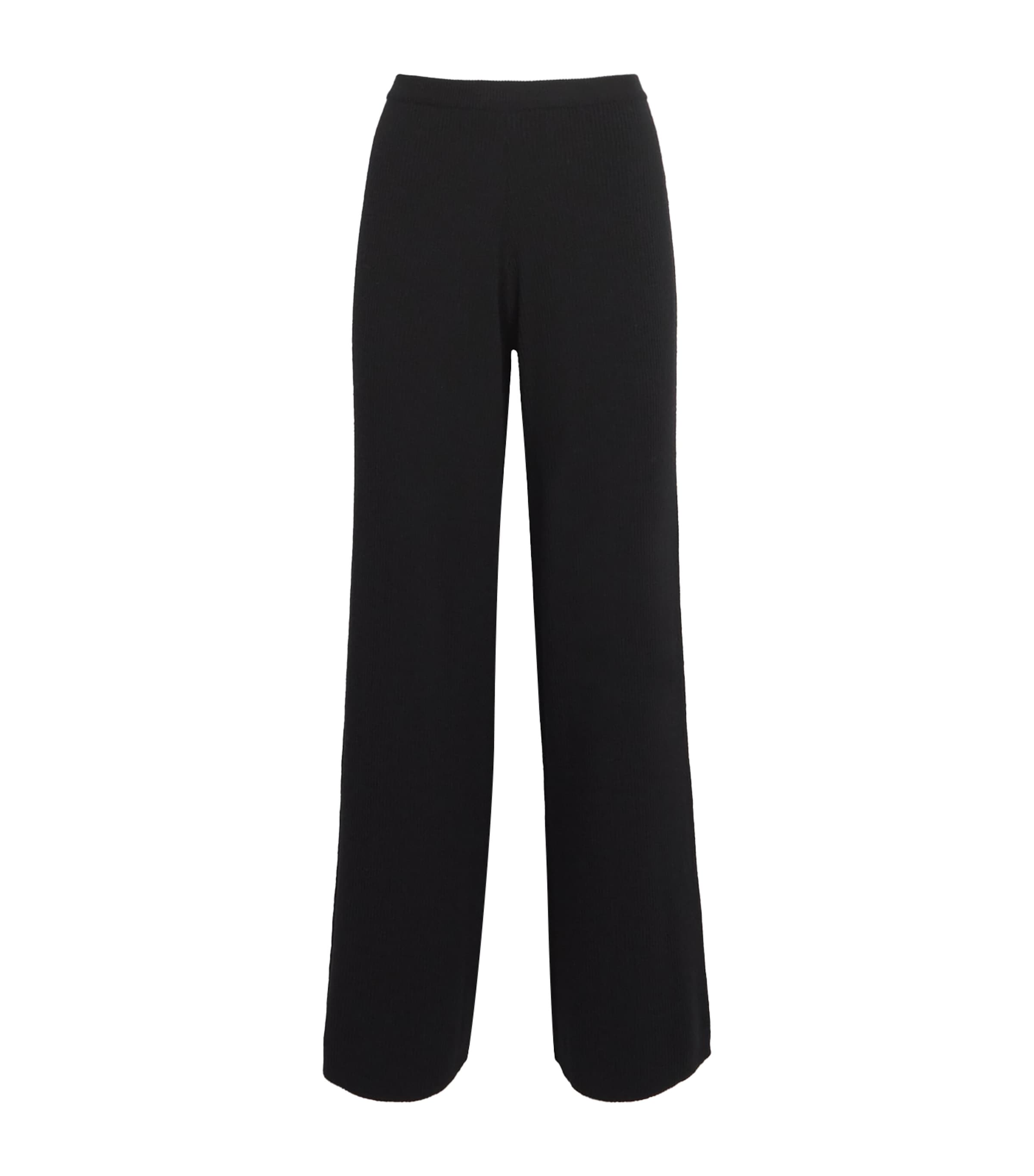 Johnstons Of Elgin Womens Merino Wide-Leg Trousers Black Image 1