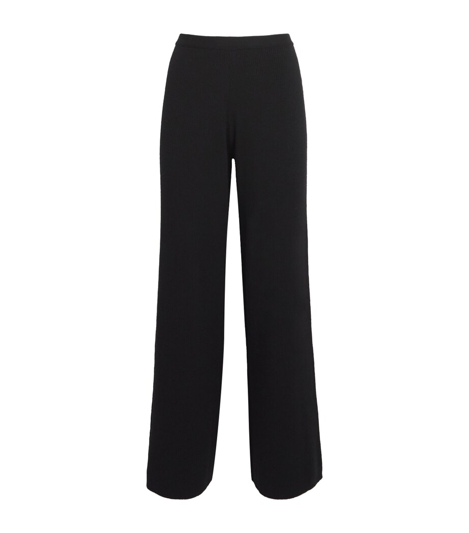 Johnstons Of Elgin Womens Merino Wide-Leg Trousers Black Image 1