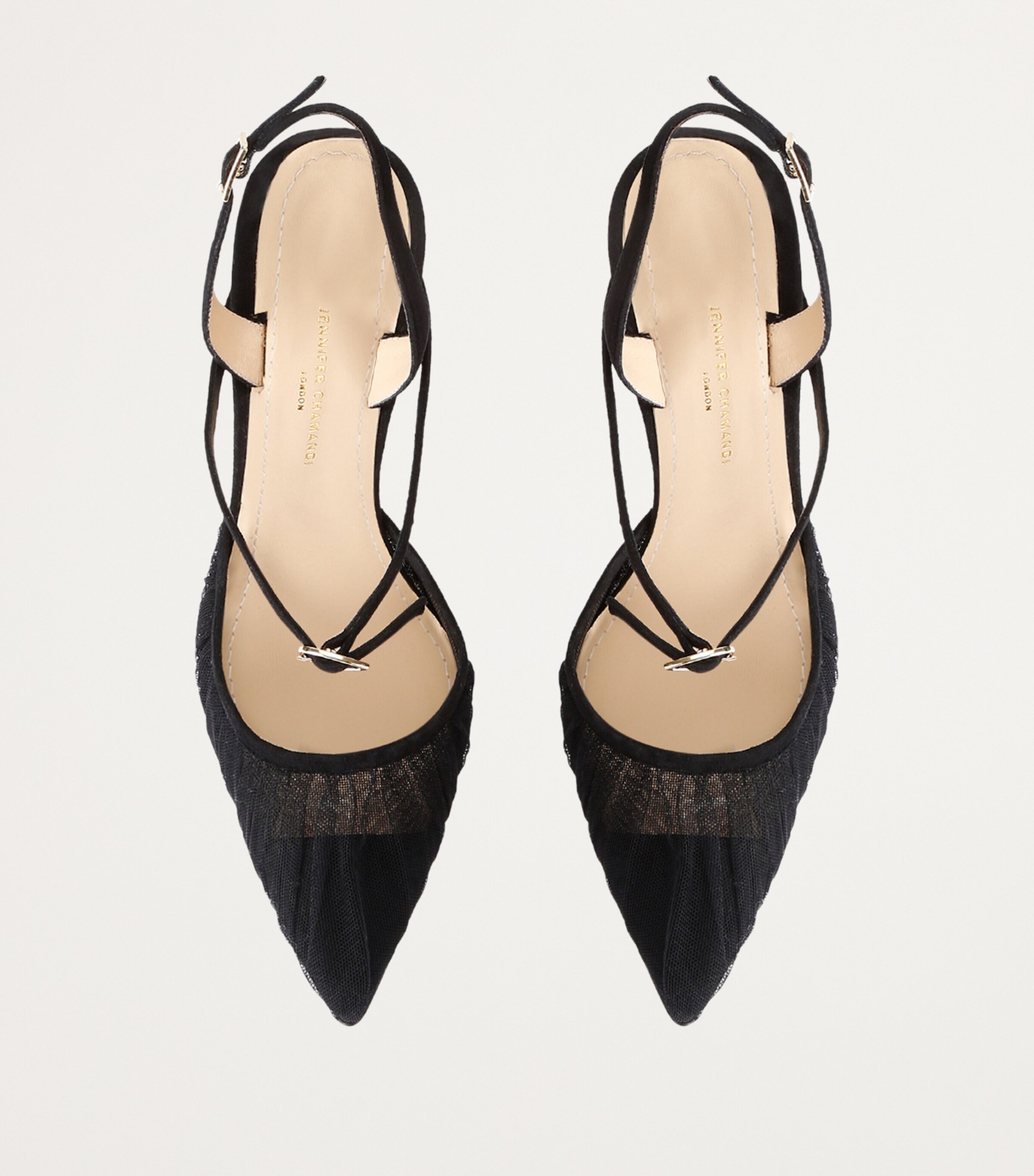 Tulle Vittorio Slingback Pumps 105 BLACK Image 4