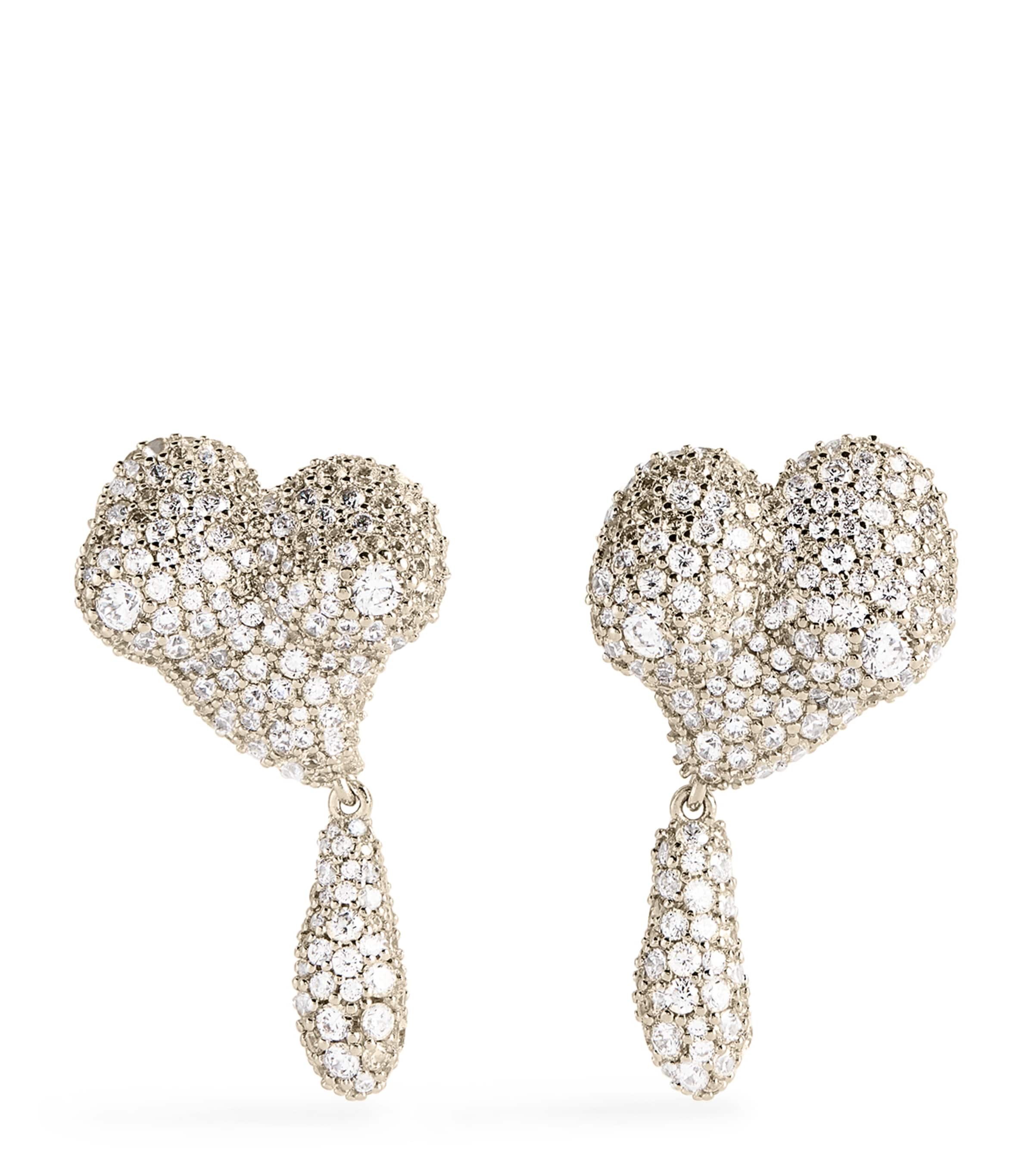 Vivienne Westwood Mimosa Pavé Earrings In Silver