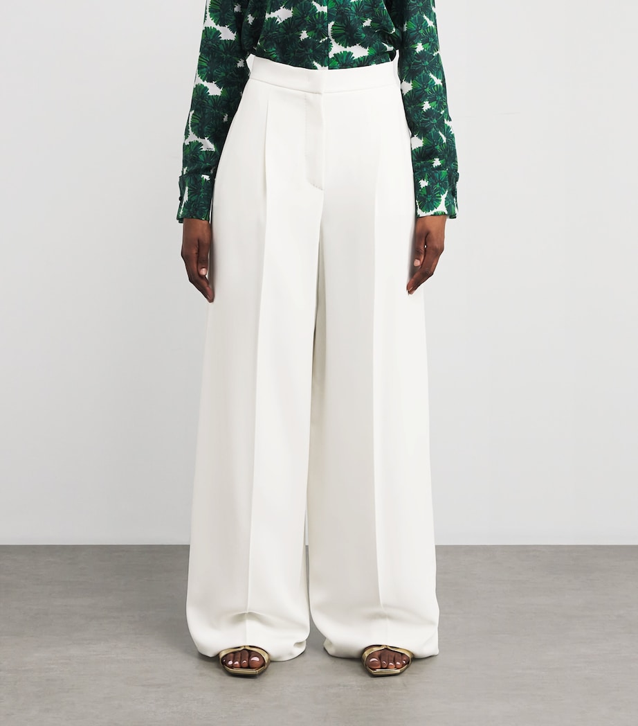 Compact Cady Wide-Leg Trousers WHITE Image 3