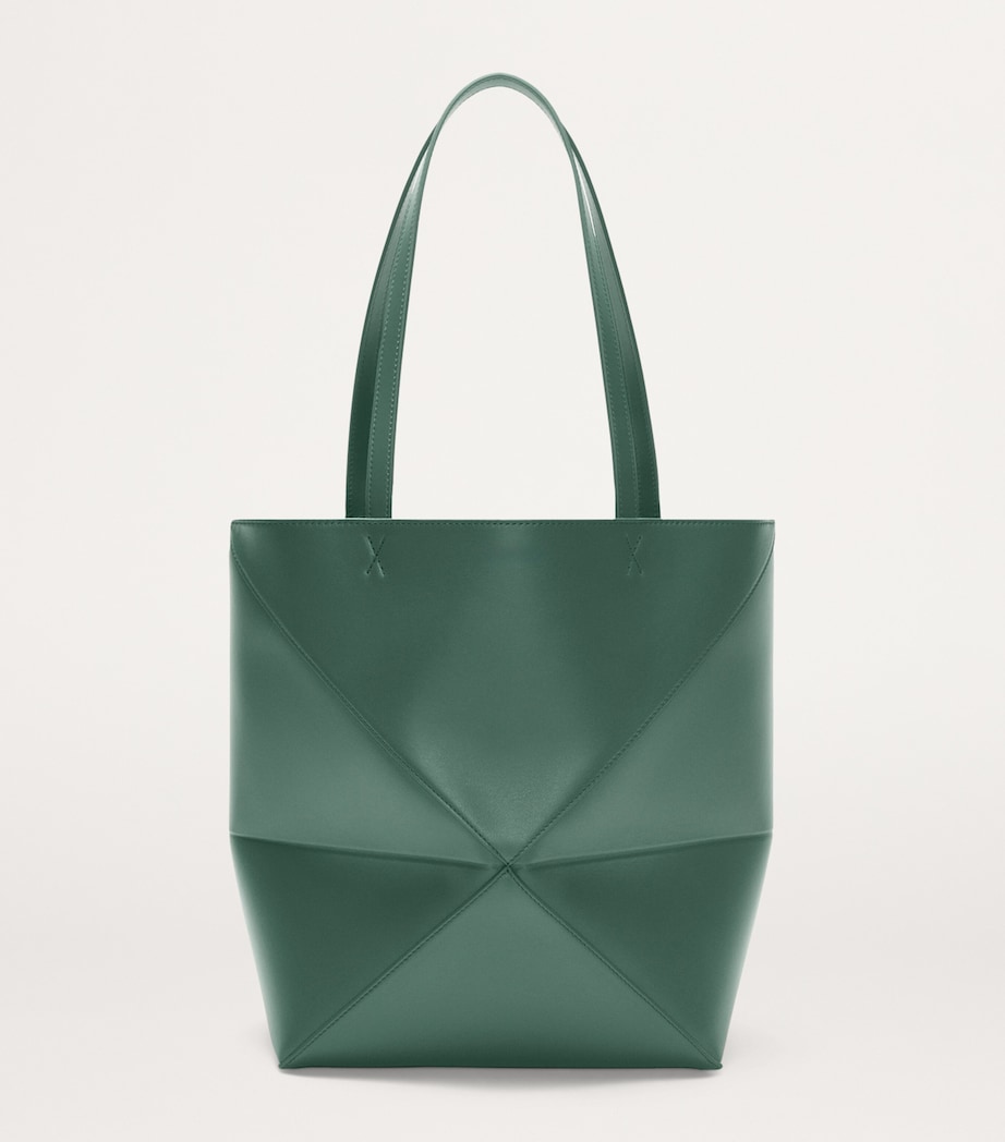 LOEWE Medium Leather Puzzle Fold Tote Bag Vetiver Image 2