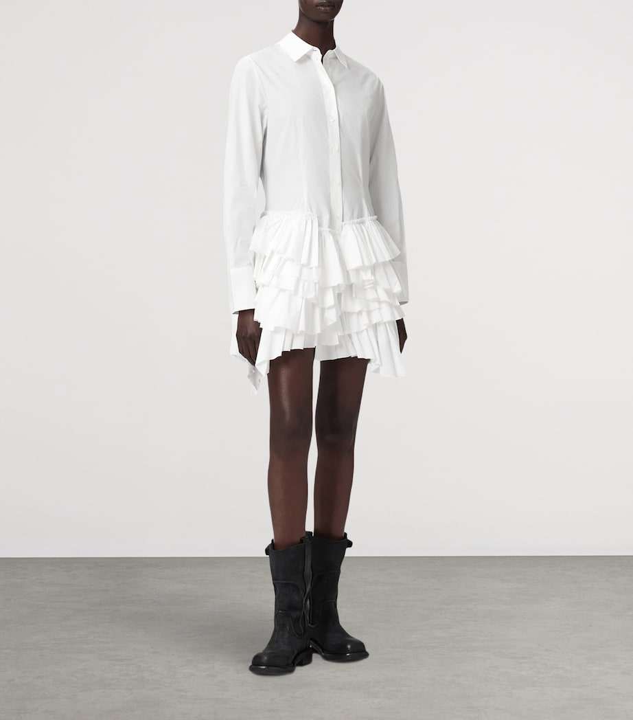 AllSaints Womens Organic Cotton Kristi Shirt Dress Optic White Image 2