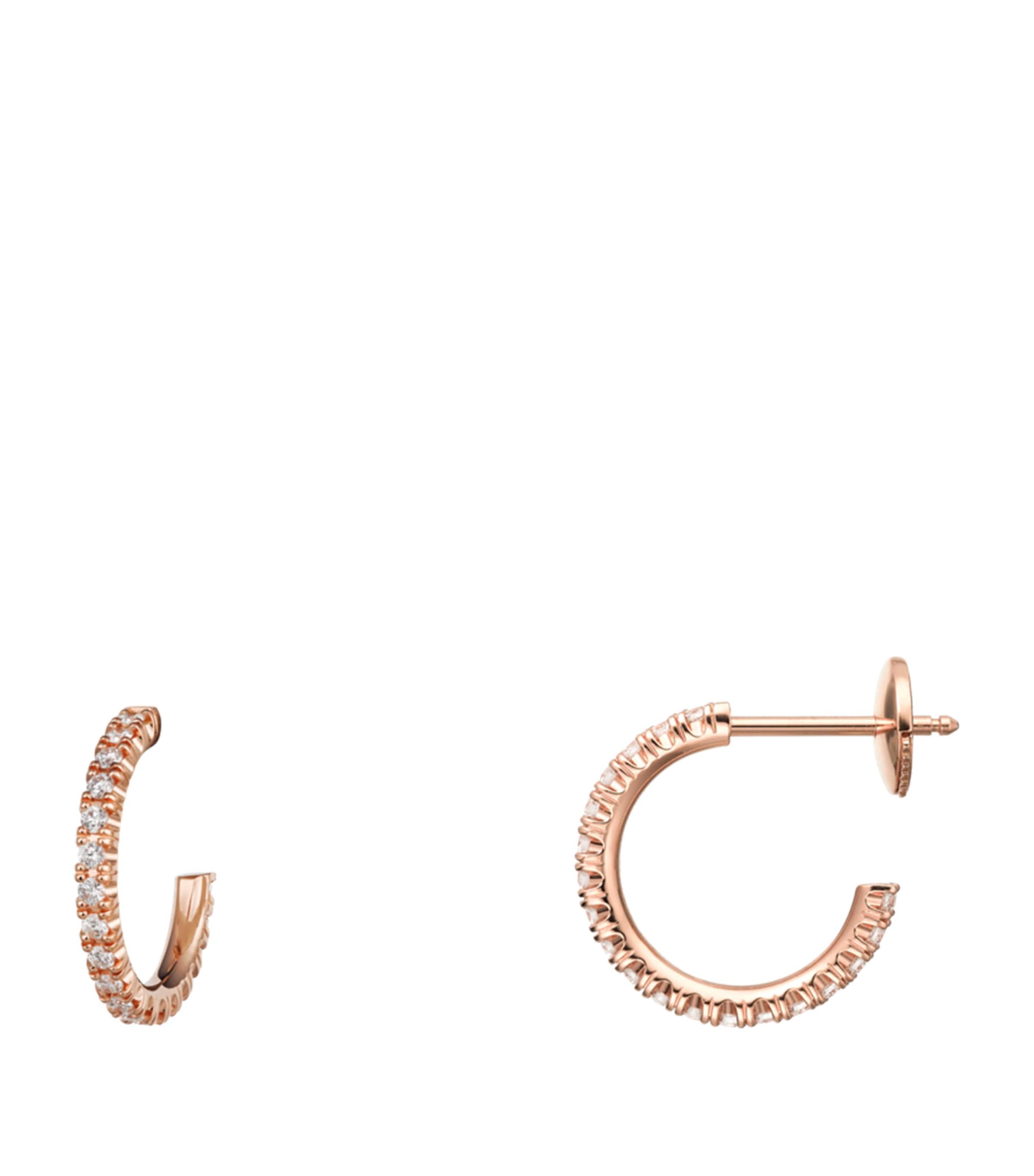 Small Rose Gold and Diamond Étincelle de Cartier Hoop Earrings ROSE GOLD Image 2