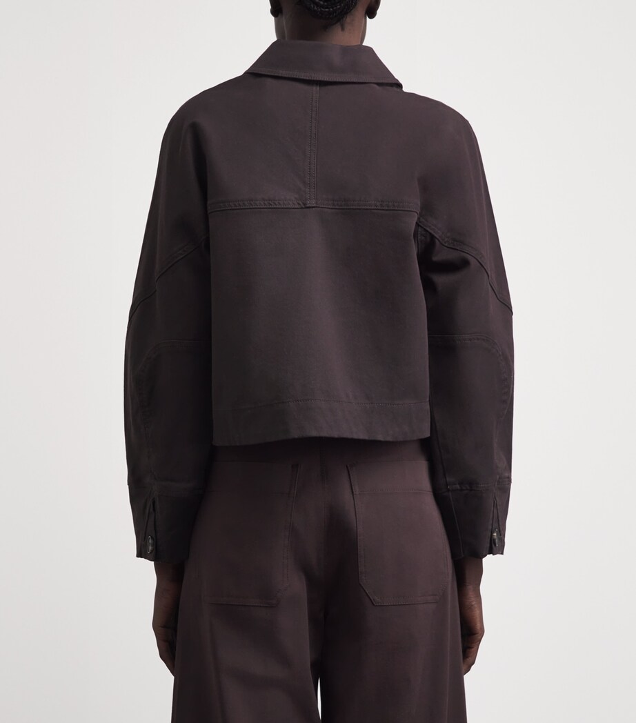 ME+EM Womens Stretch-Cotton Cocoon-Sleeve Jacket Cocoa Brown Image 5